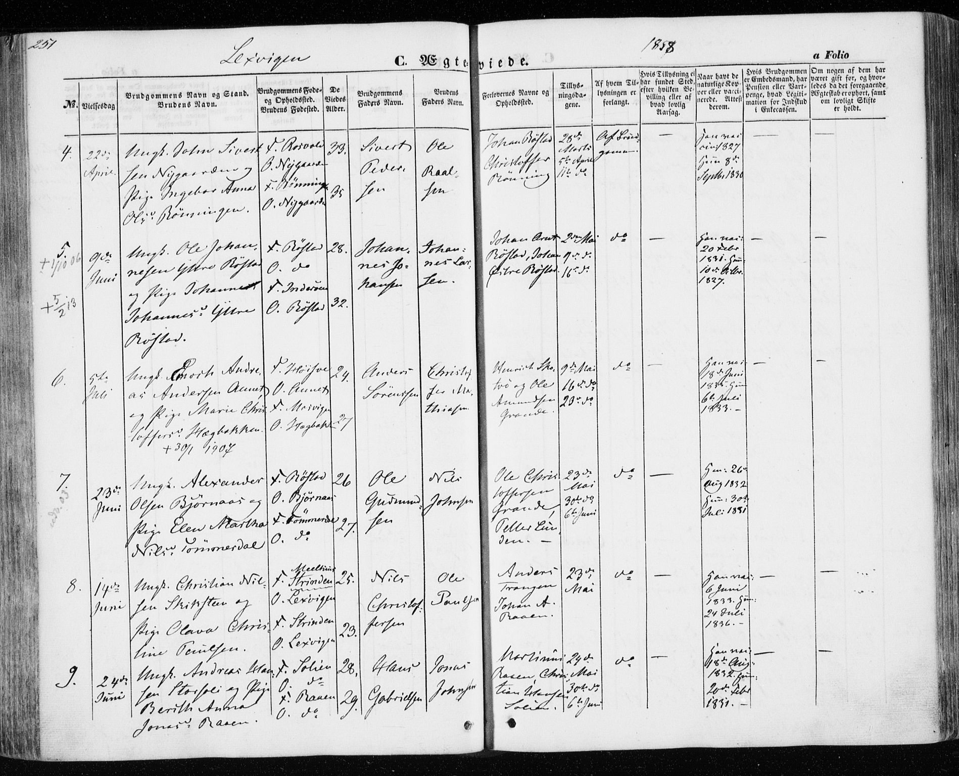 Ministerialprotokoller, klokkerbøker og fødselsregistre - Nord-Trøndelag, SAT/A-1458/701/L0008: Parish register (official) no. 701A08 /1, 1854-1863, p. 251