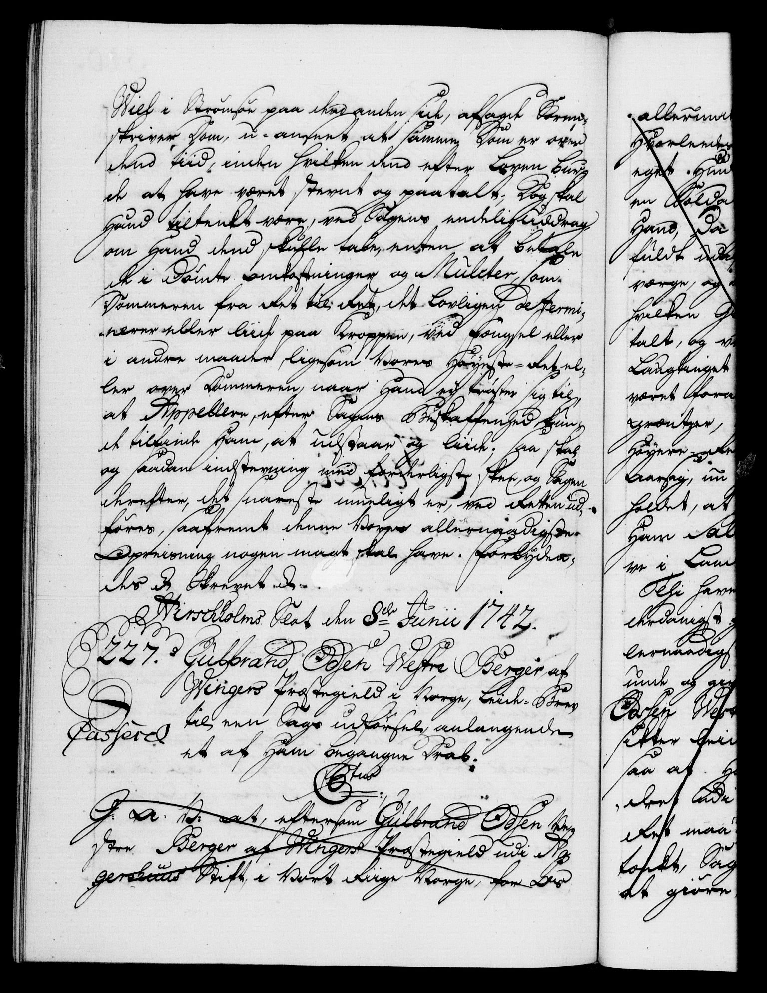 Danske Kanselli 1572-1799, AV/RA-EA-3023/F/Fc/Fca/Fcaa/L0032: Norske registre, 1741-1742, p. 540b