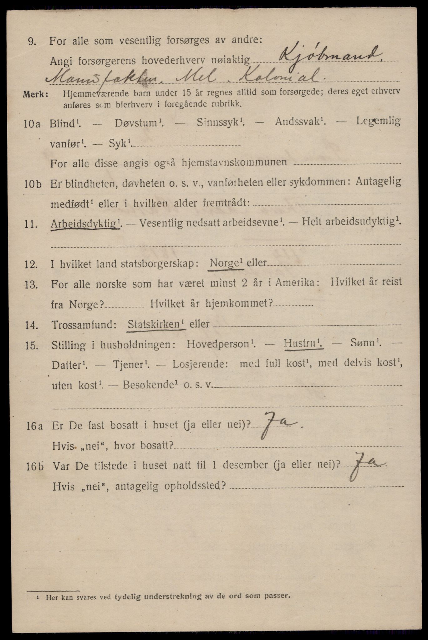 SAST, 1920 census for Sandnes, 1920, p. 6185