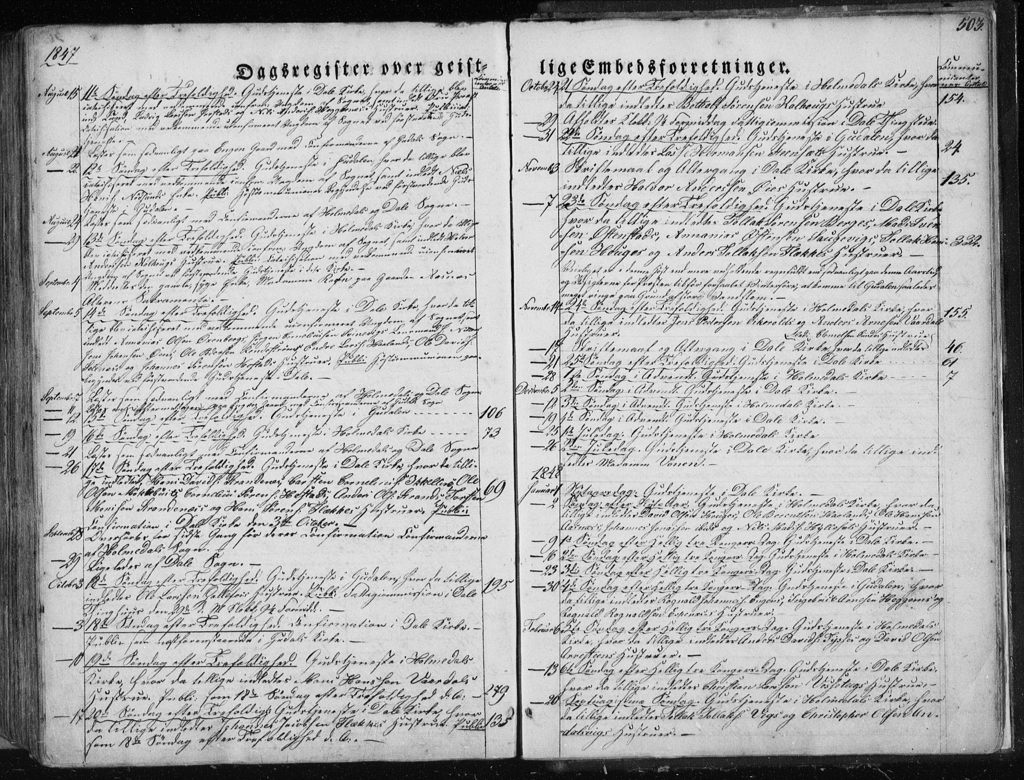 Fjaler sokneprestembete, SAB/A-79801/H/Haa/Haaa/L0006: Parish register (official) no. A 6, 1835-1884, p. 503