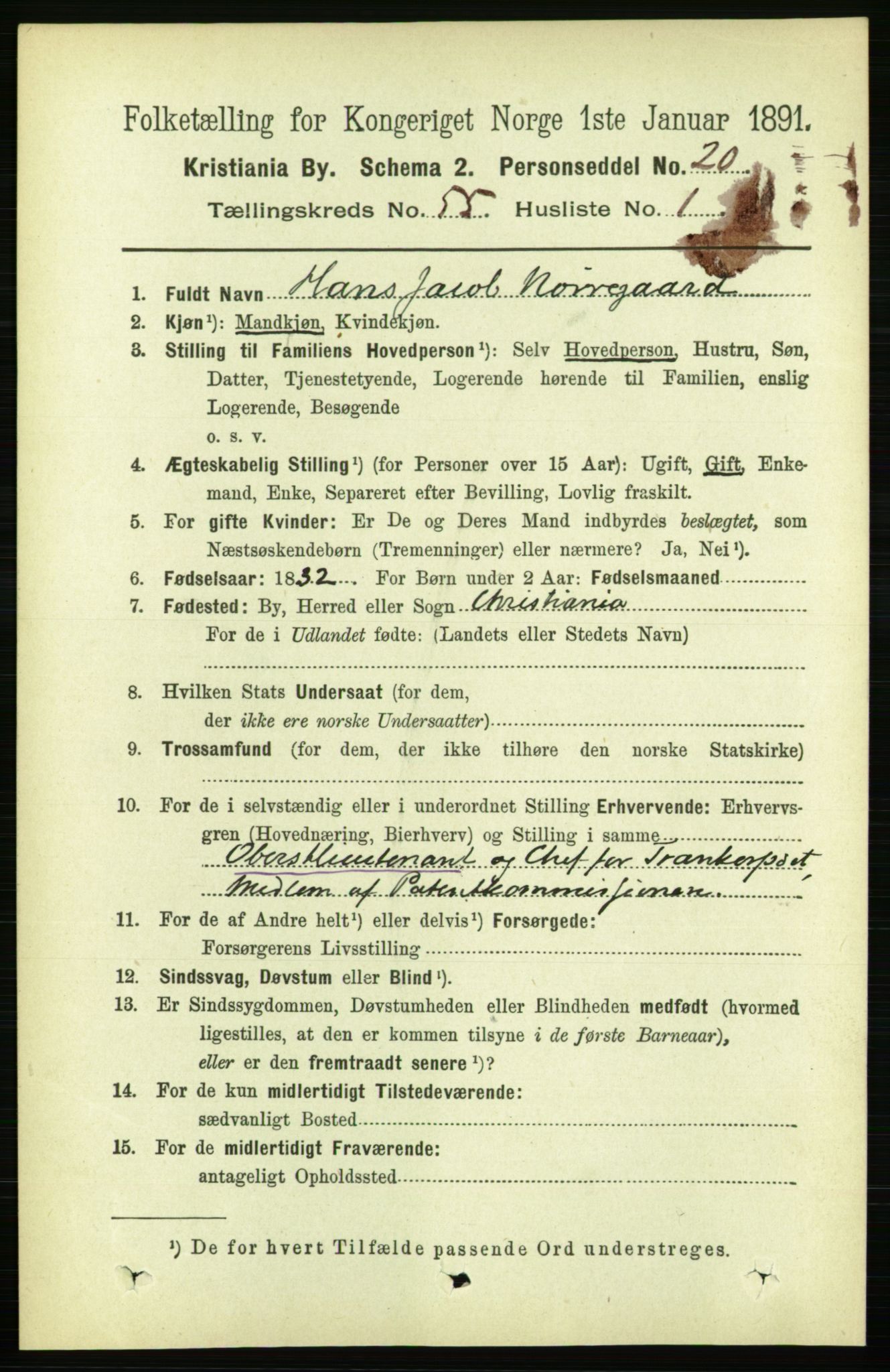 RA, 1891 census for 0301 Kristiania, 1891, p. 30096