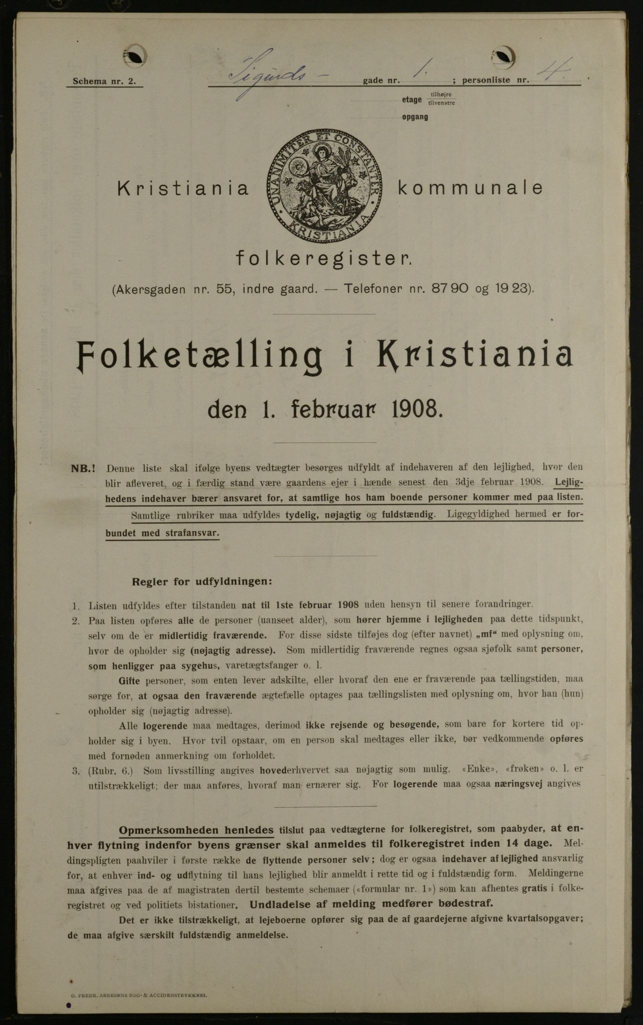 OBA, Municipal Census 1908 for Kristiania, 1908, p. 85333