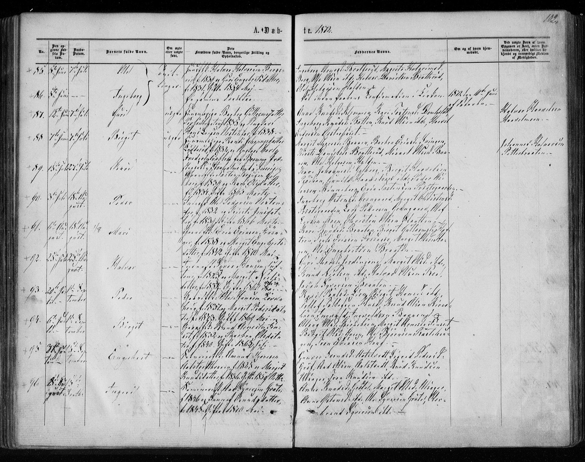 Gol kirkebøker, AV/SAKO-A-226/F/Fa/L0003: Parish register (official) no. I 3, 1863-1875, p. 102