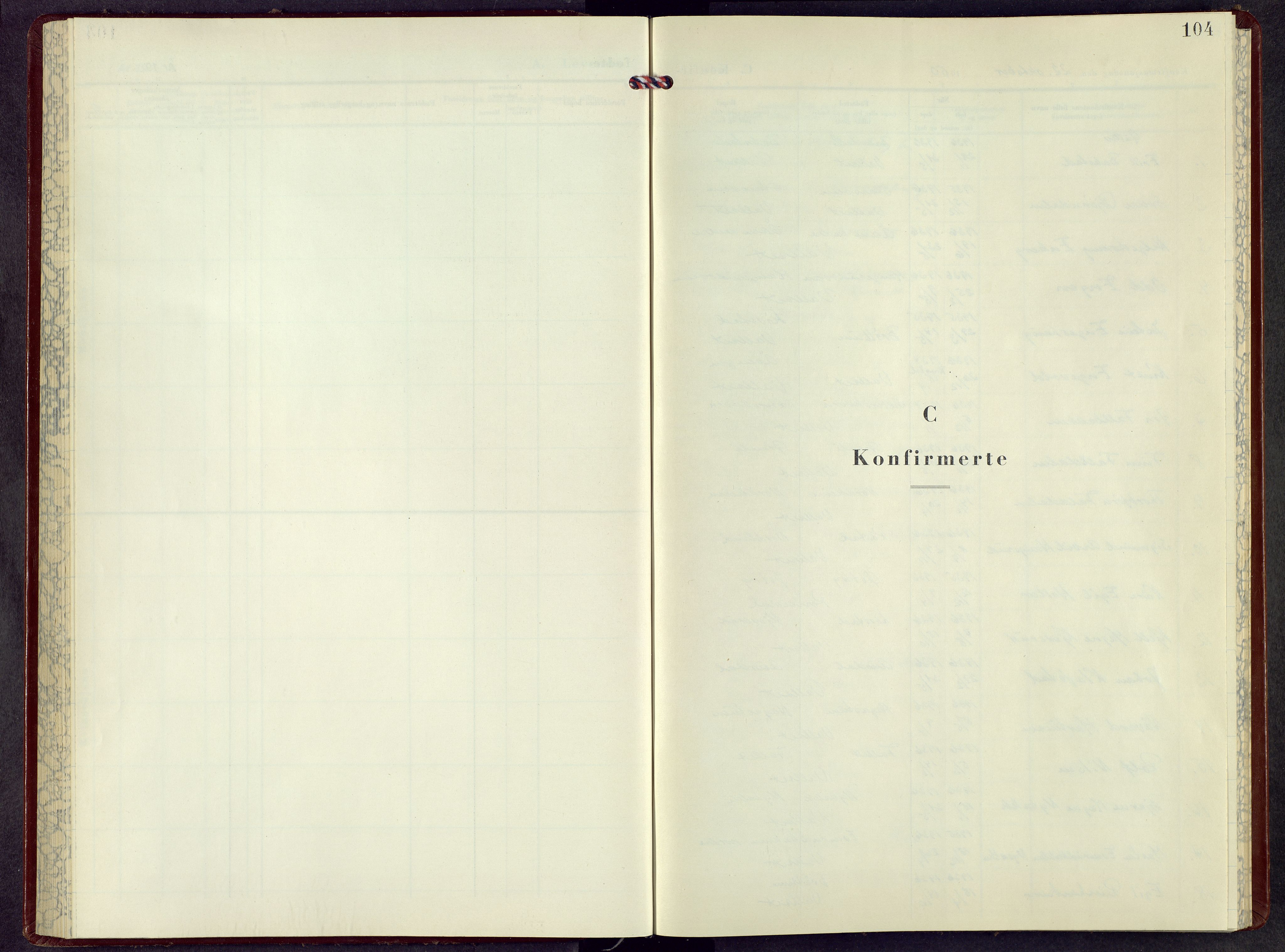 Romedal prestekontor, SAH/PREST-004/L/L0017: Parish register (copy) no. 17, 1950-1961, p. 104