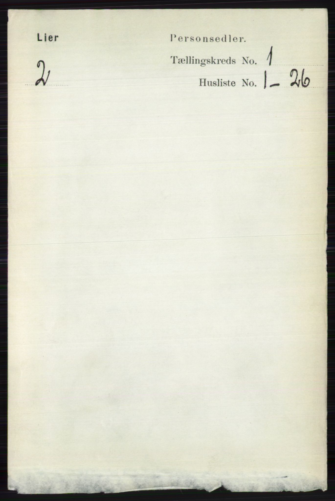 RA, 1891 census for 0626 Lier, 1891, p. 186