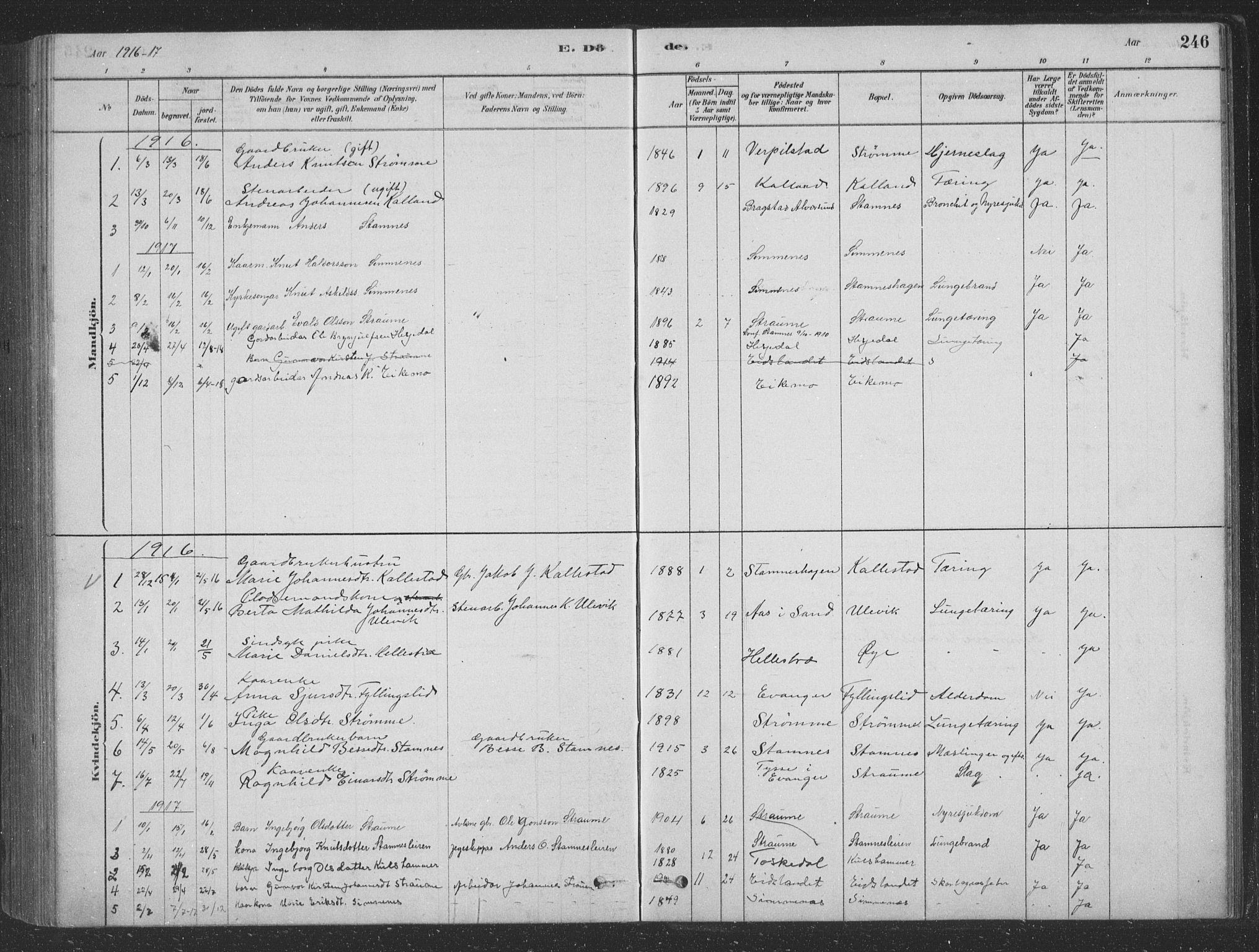 Vaksdal Sokneprestembete, SAB/A-78901/H/Hab: Parish register (copy) no. D 1, 1878-1939, p. 246