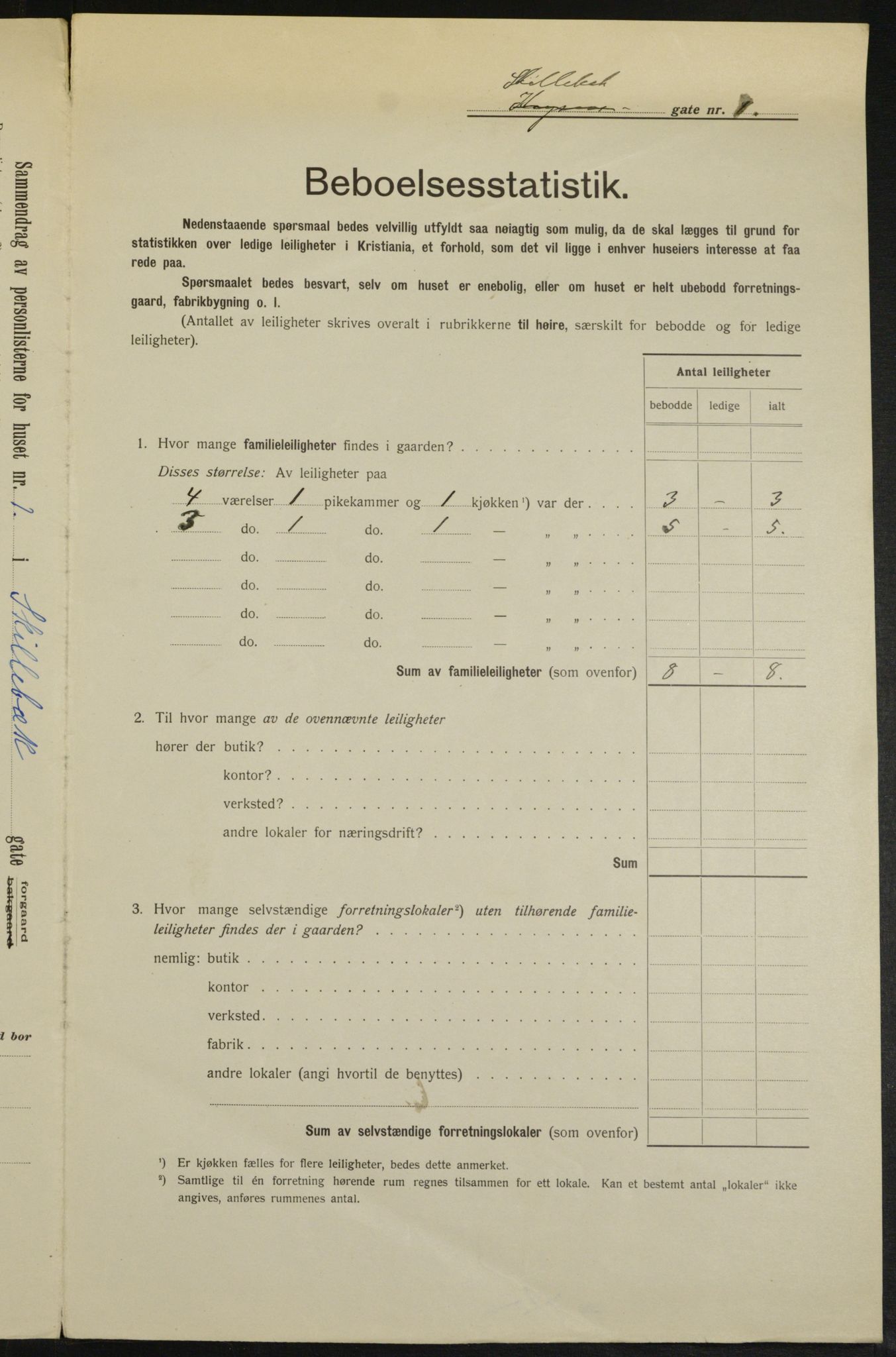 OBA, Municipal Census 1913 for Kristiania, 1913, p. 95459