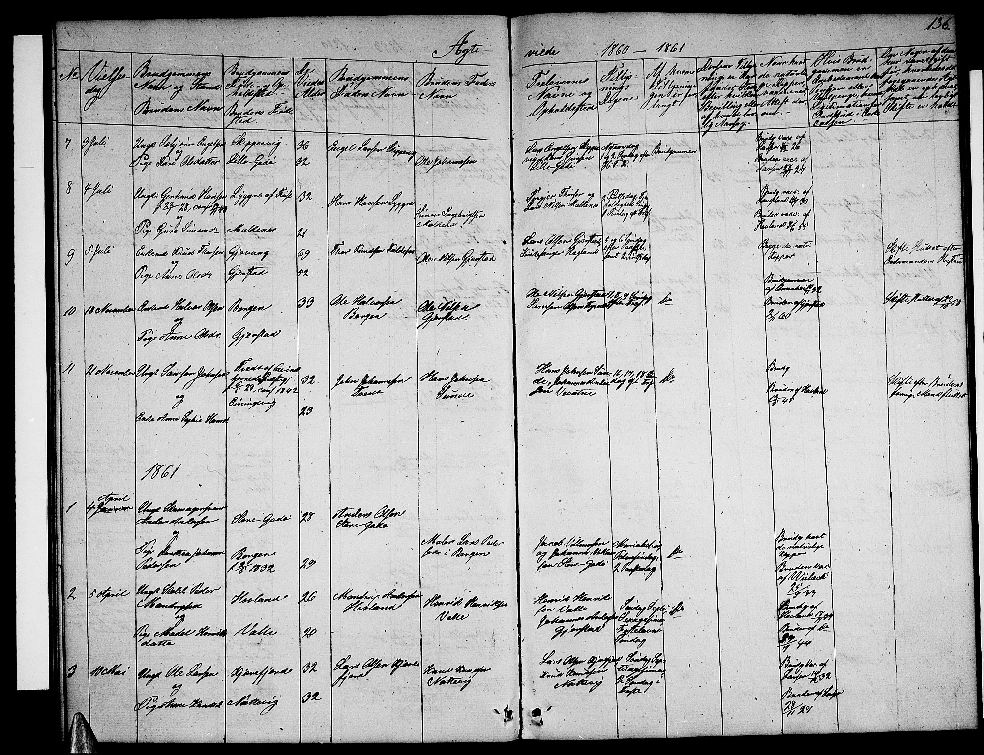 Tysnes sokneprestembete, SAB/A-78601/H/Hab: Parish register (copy) no. B 1, 1855-1877, p. 136