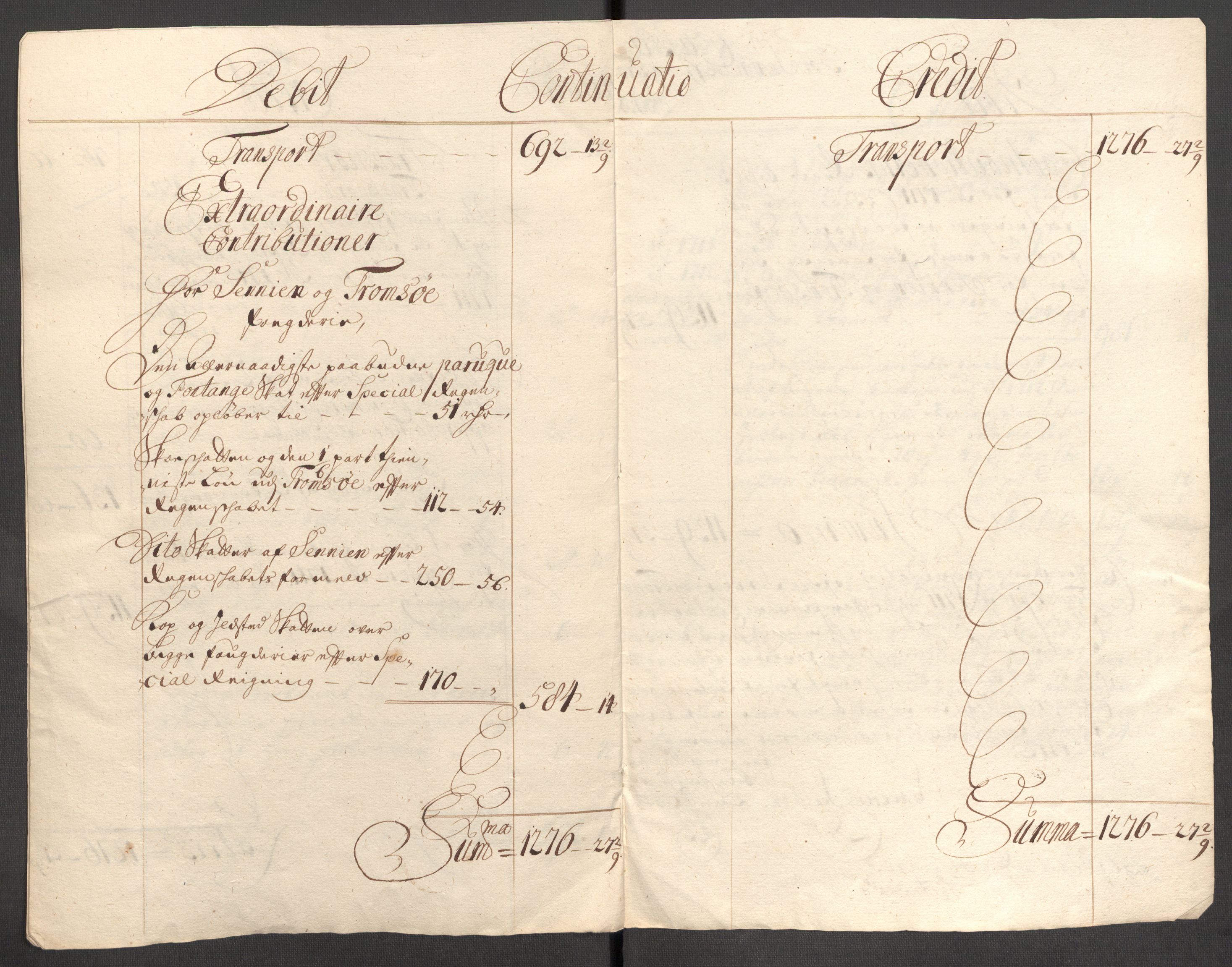 Rentekammeret inntil 1814, Reviderte regnskaper, Fogderegnskap, AV/RA-EA-4092/R68/L4758: Fogderegnskap Senja og Troms, 1711-1712, p. 415