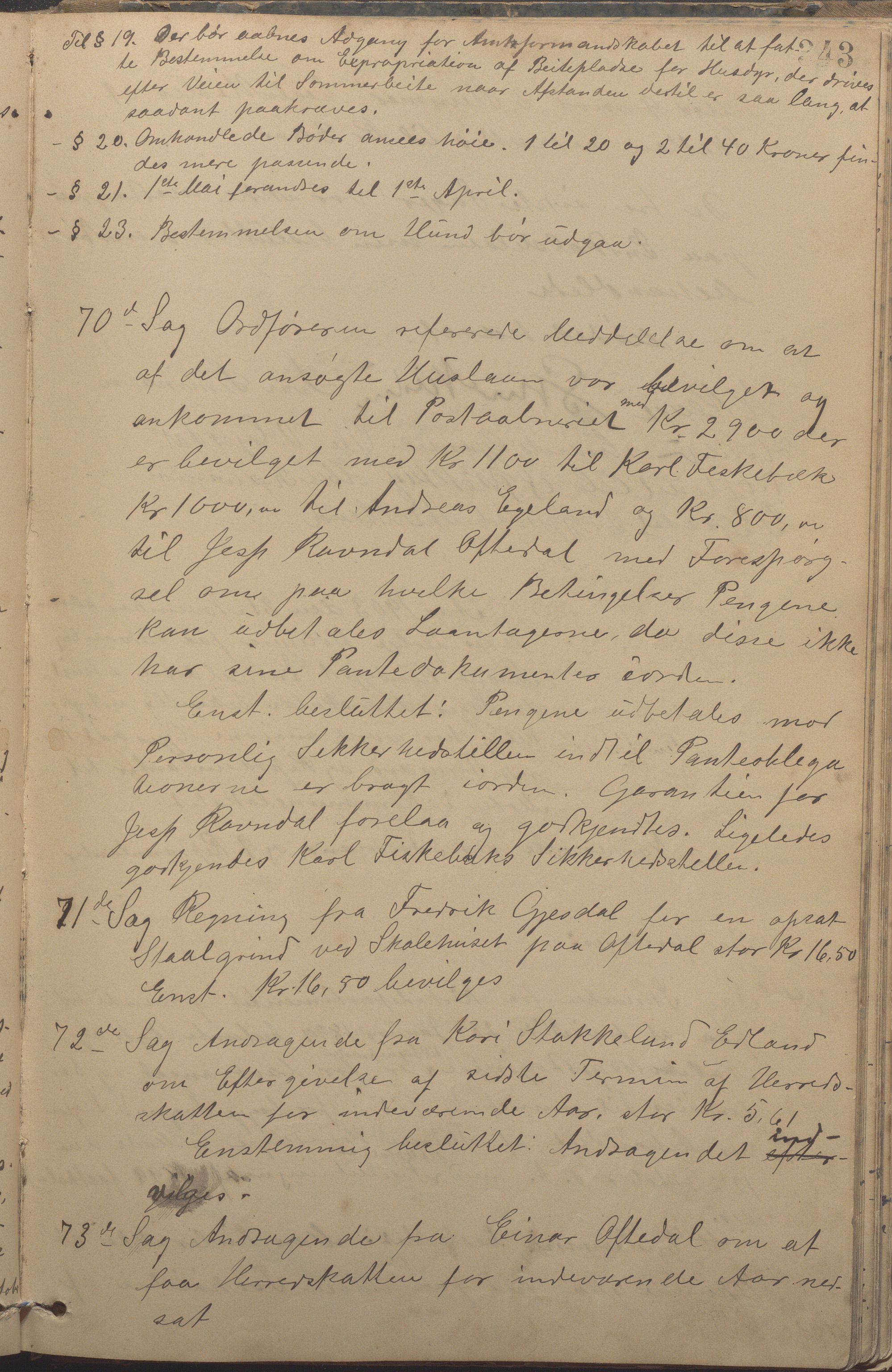 Gjesdal kommune - Formannskapet, IKAR/K-101383/A/Aa/L0003: Møtebok, 1896-1906, p. 343