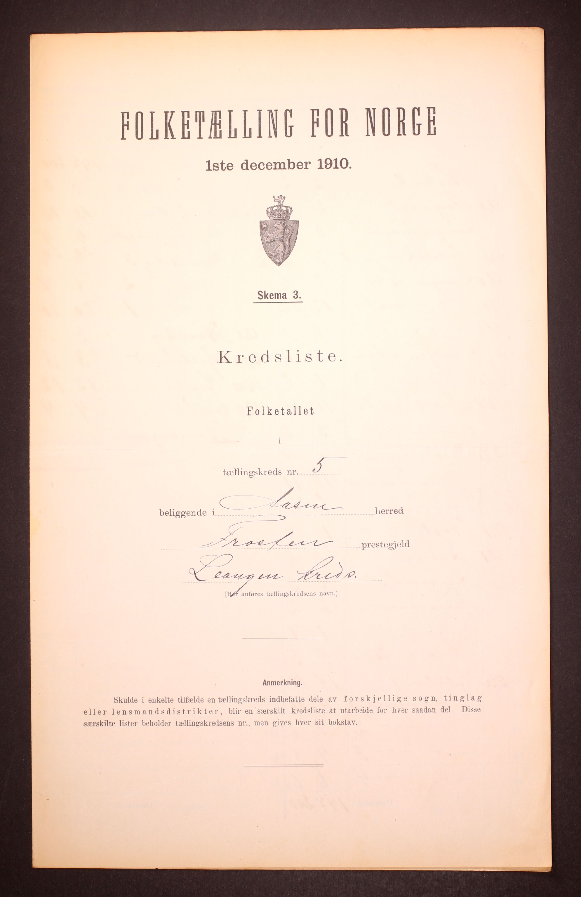 RA, 1910 census for Åsen, 1910, p. 16