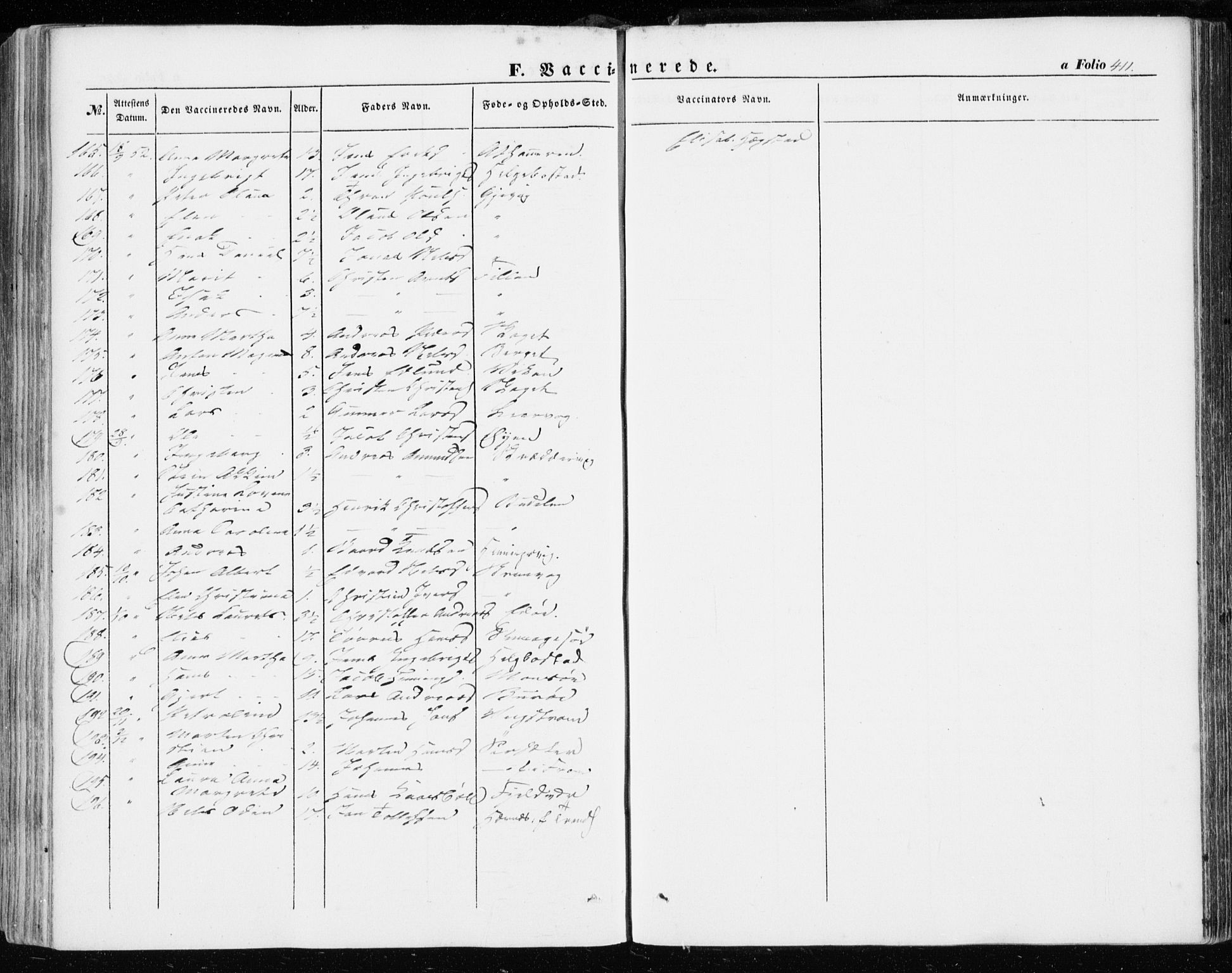 Ministerialprotokoller, klokkerbøker og fødselsregistre - Sør-Trøndelag, SAT/A-1456/634/L0530: Parish register (official) no. 634A06, 1852-1860, p. 411