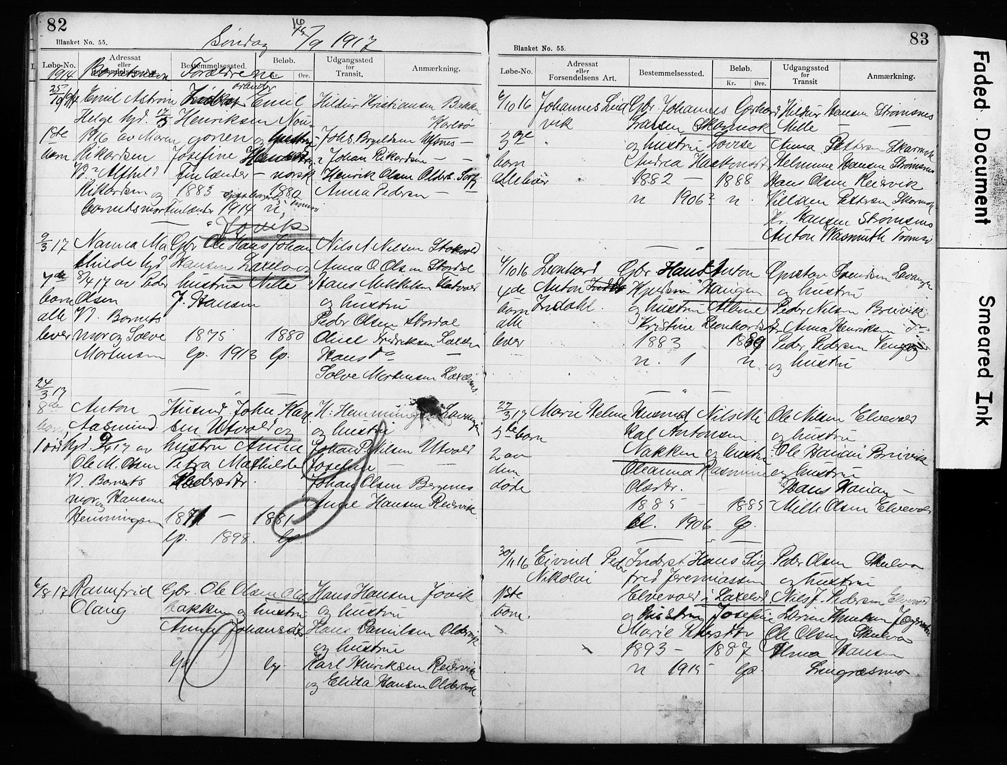 Lyngen sokneprestembete, AV/SATØ-S-1289/H/Ha/L0052/0002: Baptism register no. 52.2, 1915-1928, p. 82-83