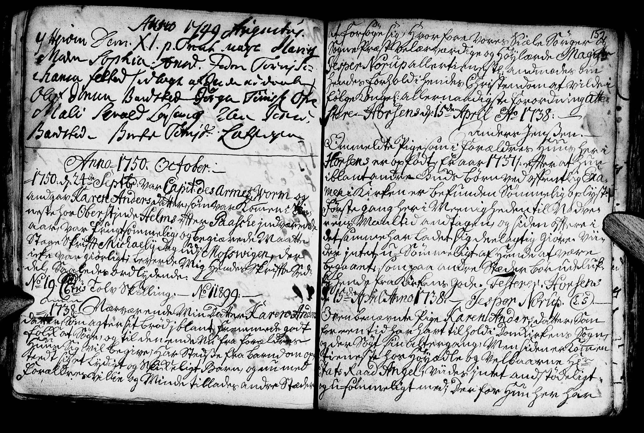 Ministerialprotokoller, klokkerbøker og fødselsregistre - Nord-Trøndelag, SAT/A-1458/722/L0215: Parish register (official) no. 722A02, 1718-1755, p. 152