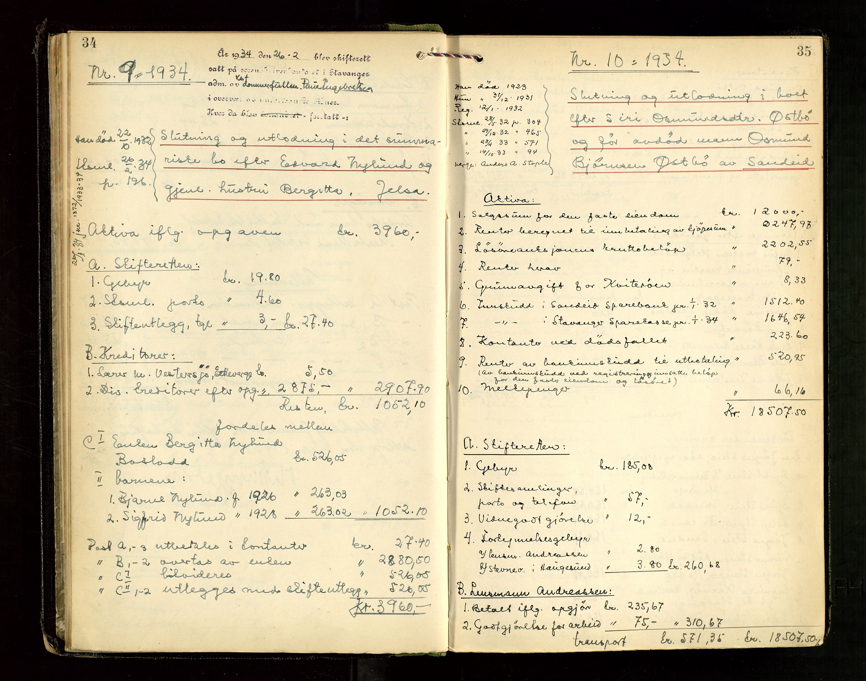 Ryfylke tingrett, SAST/A-100055/001/IV/IVG/L0008: Skifteutlodningsprotokoll Med register, 1933-1939, p. 34-35