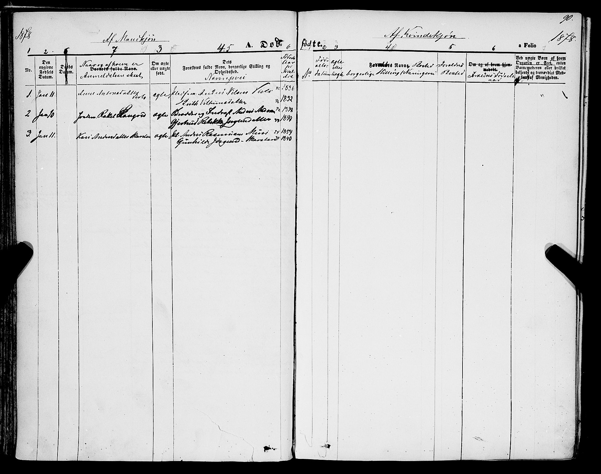 Innvik sokneprestembete, AV/SAB-A-80501: Parish register (official) no. A 6, 1865-1878, p. 90