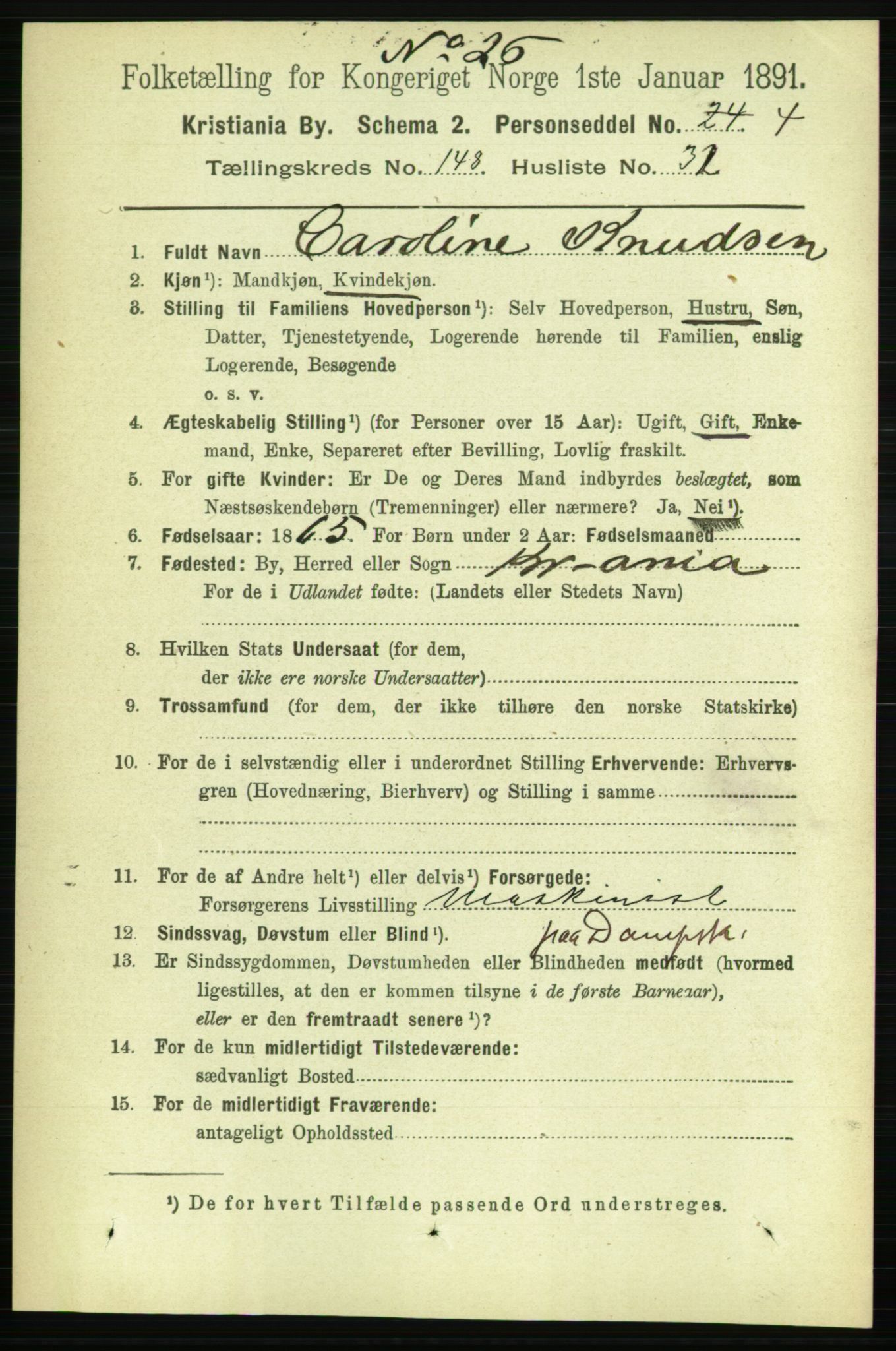 RA, 1891 census for 0301 Kristiania, 1891, p. 82883