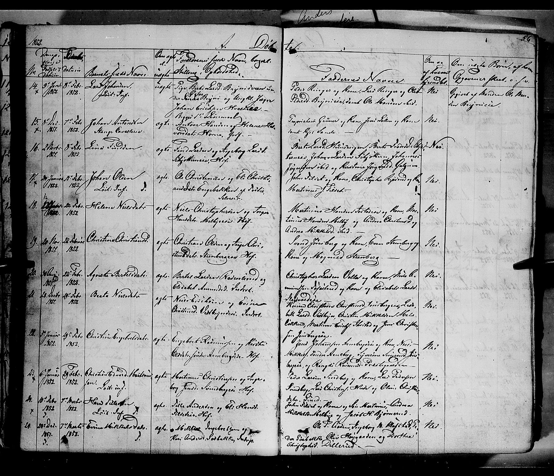 Romedal prestekontor, AV/SAH-PREST-004/K/L0004: Parish register (official) no. 4, 1847-1861, p. 56