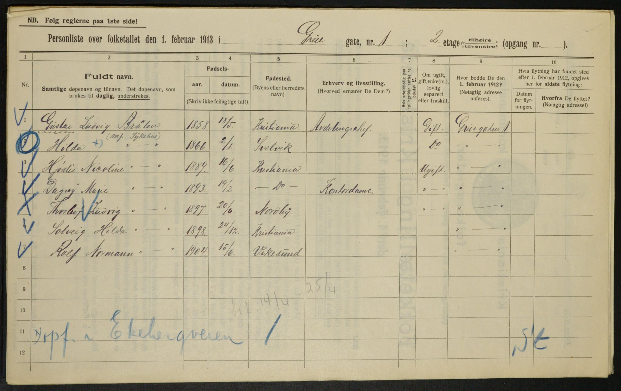 OBA, Municipal Census 1913 for Kristiania, 1913, p. 30293