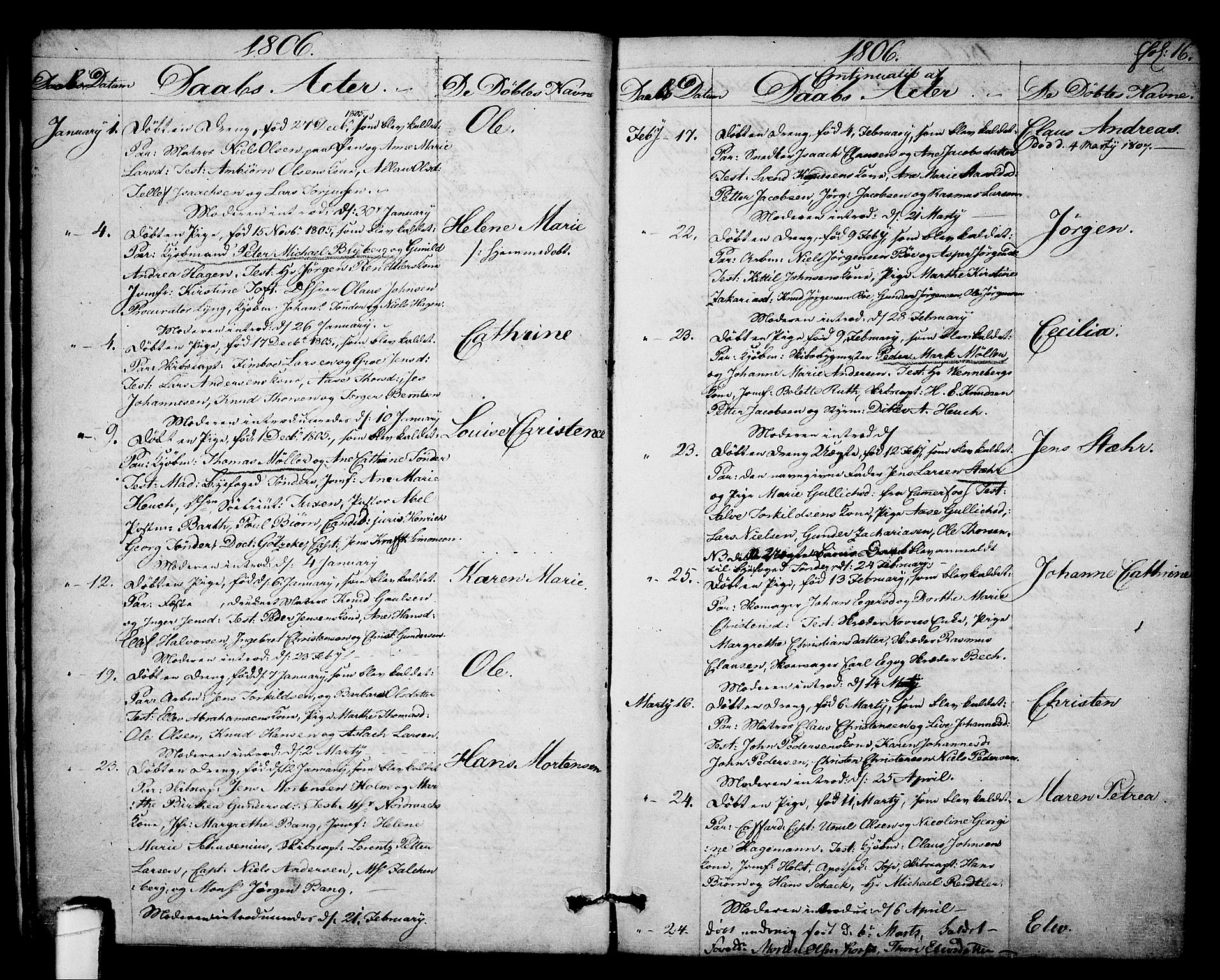 Kragerø kirkebøker, SAKO/A-278/F/Fa/L0003: Parish register (official) no. 3, 1802-1813, p. 16