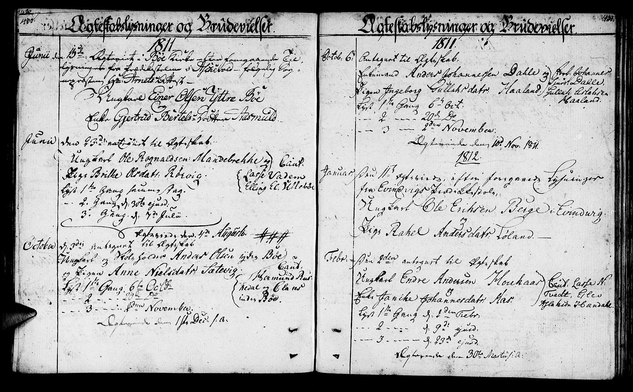 Lavik sokneprestembete, AV/SAB-A-80901: Parish register (official) no. A 1, 1809-1822, p. 430-431