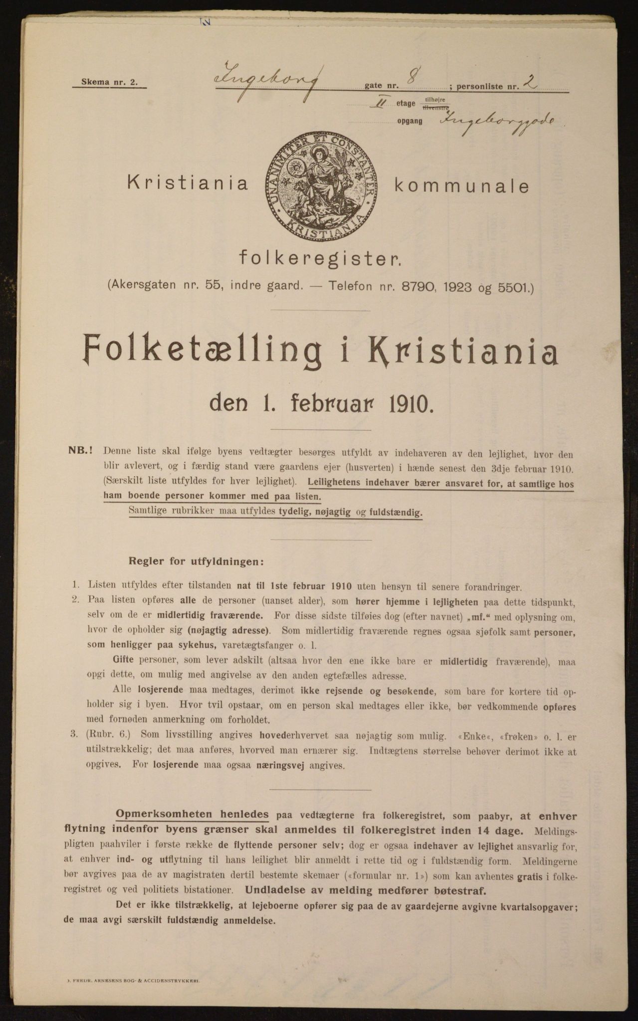 OBA, Municipal Census 1910 for Kristiania, 1910, p. 42809