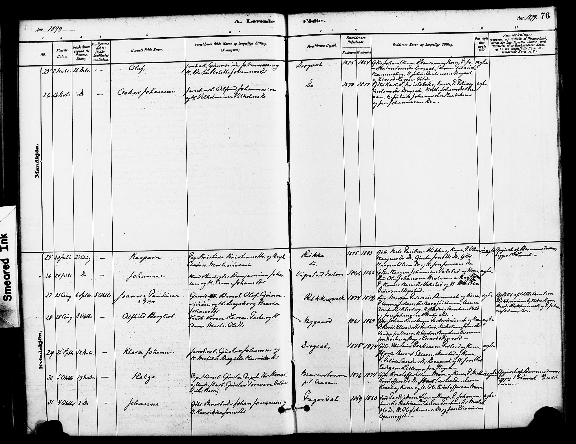 Ministerialprotokoller, klokkerbøker og fødselsregistre - Nord-Trøndelag, AV/SAT-A-1458/712/L0100: Parish register (official) no. 712A01, 1880-1900, p. 76