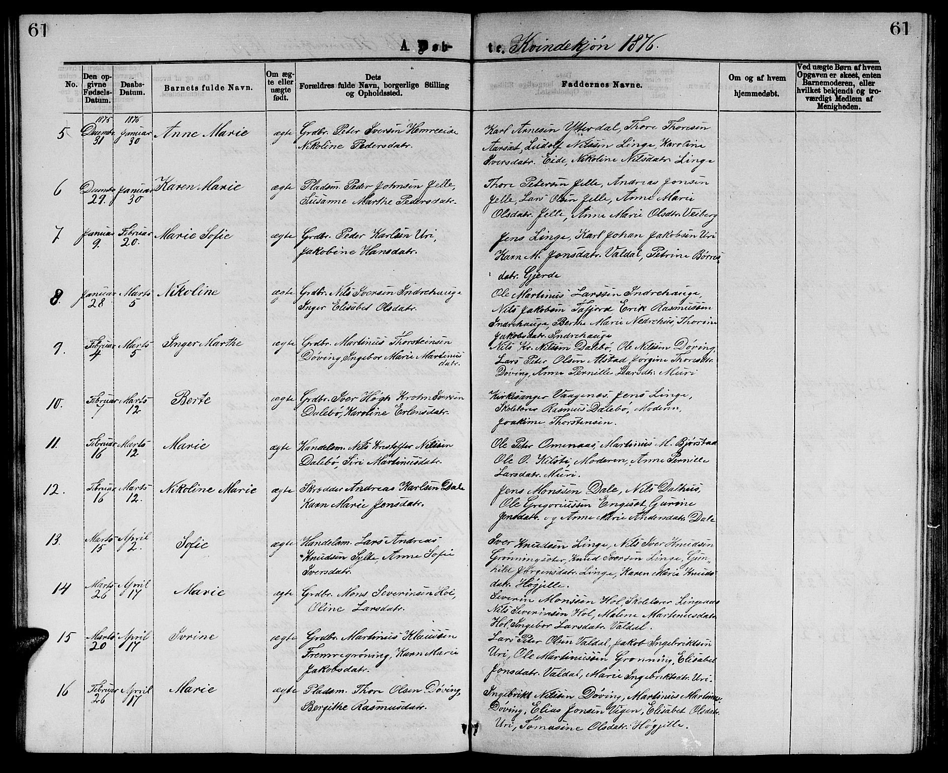 Ministerialprotokoller, klokkerbøker og fødselsregistre - Møre og Romsdal, AV/SAT-A-1454/519/L0262: Parish register (copy) no. 519C03, 1866-1884, p. 61