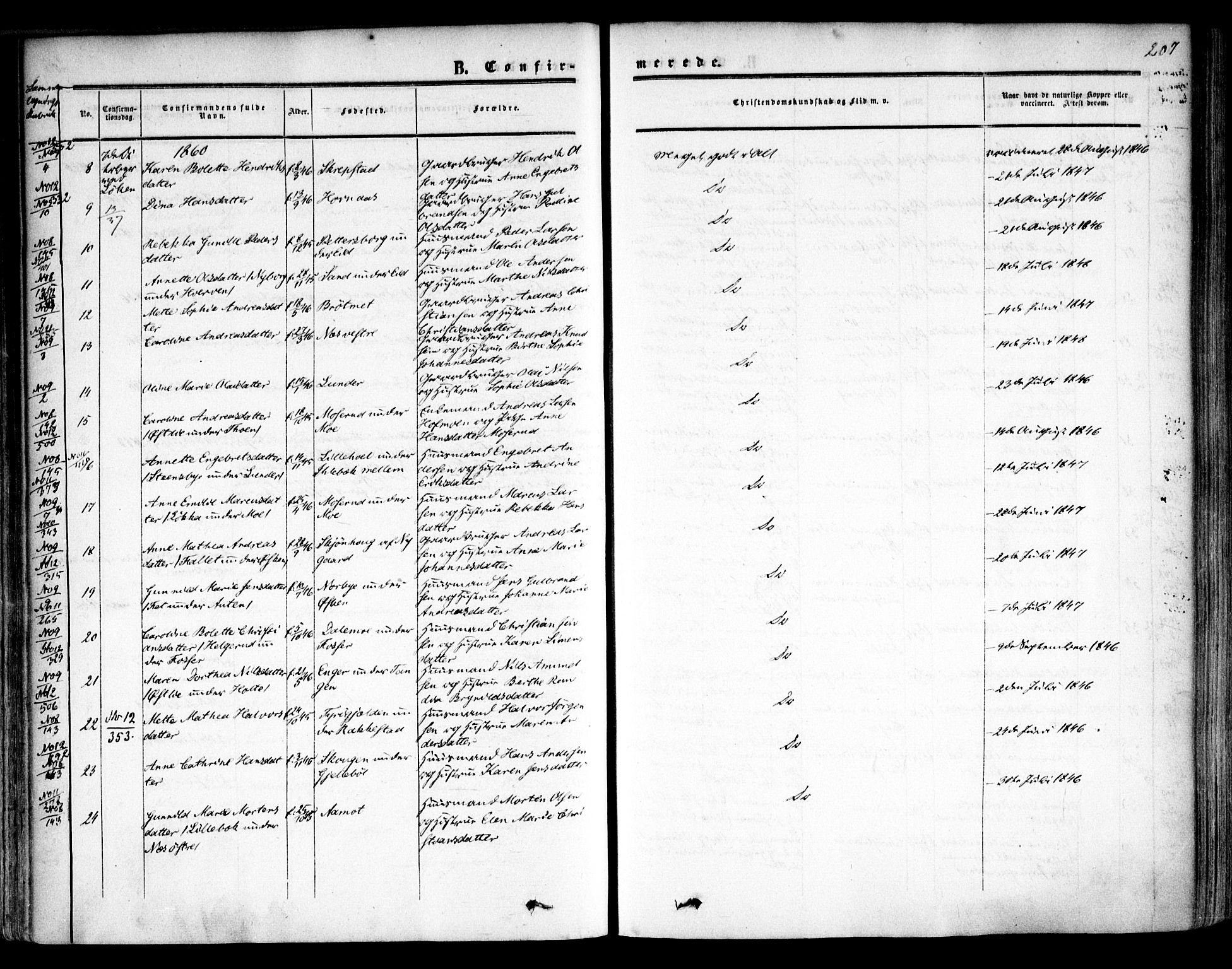 Høland prestekontor Kirkebøker, AV/SAO-A-10346a/F/Fa/L0010: Parish register (official) no. I 10, 1854-1861, p. 207