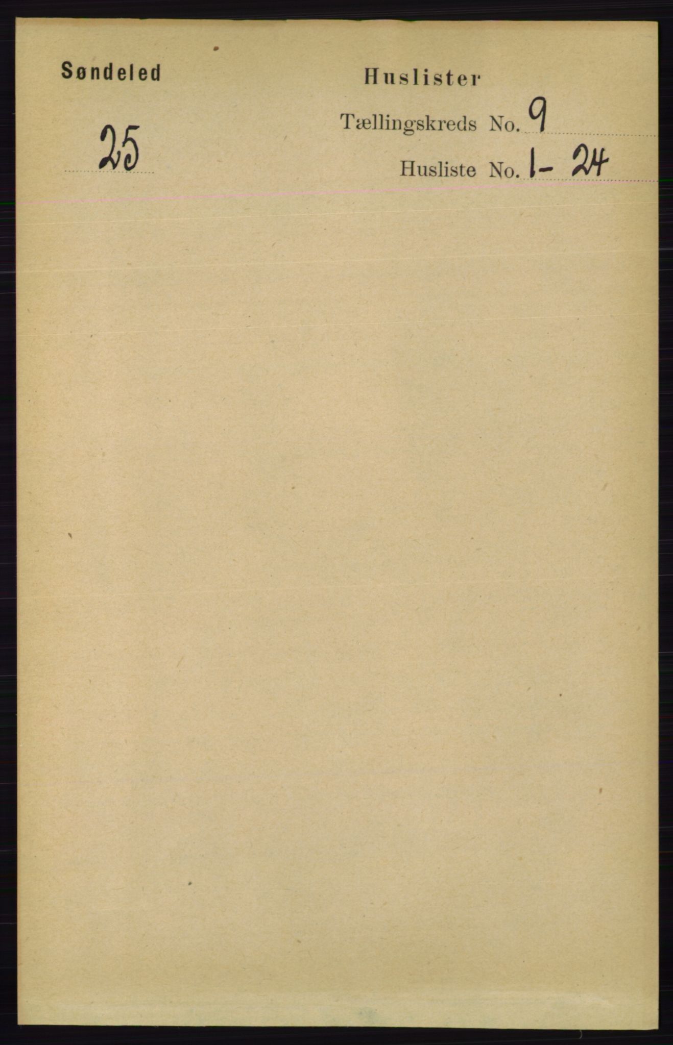 RA, 1891 census for 0913 Søndeled, 1891, p. 2834