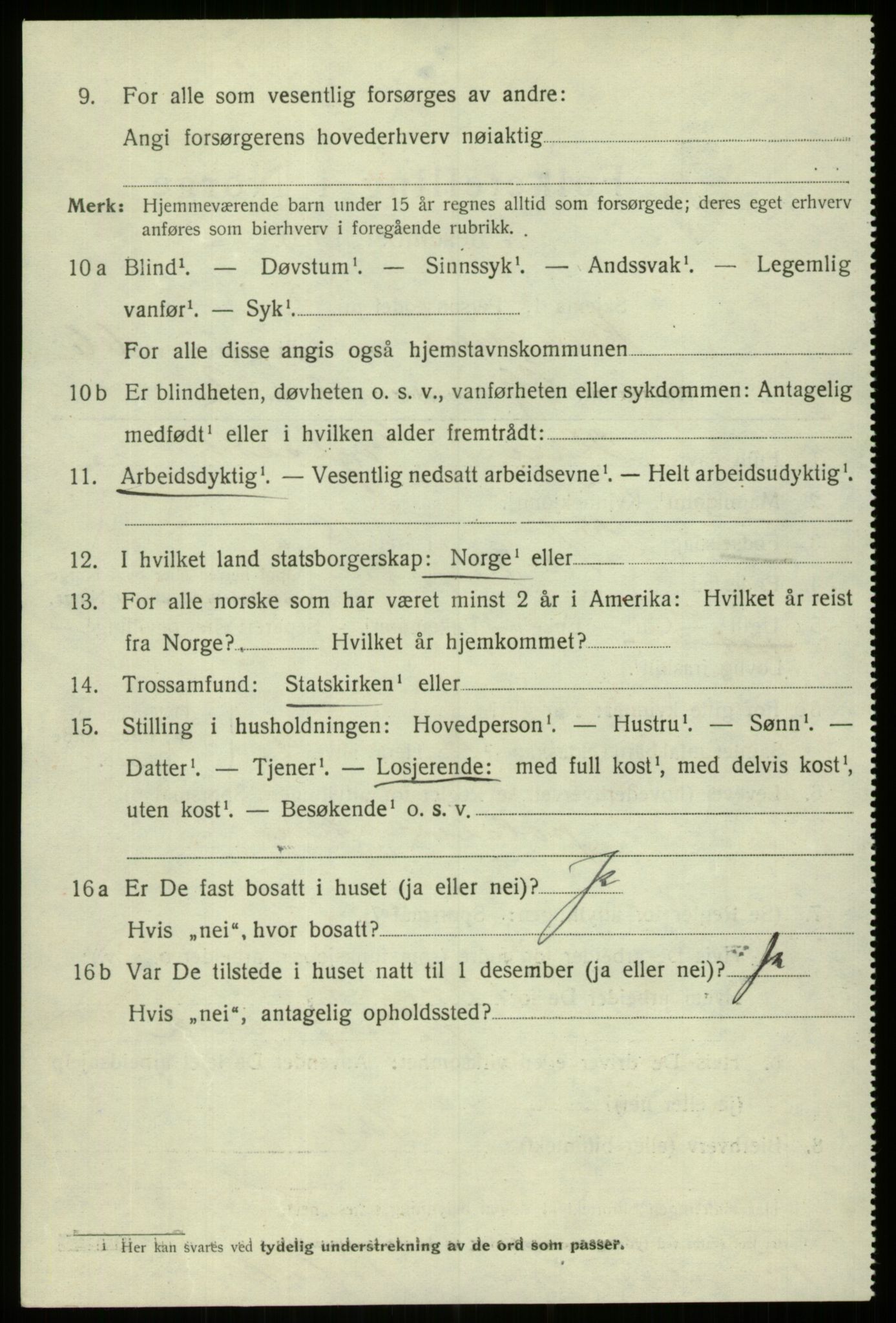 SAB, 1920 census for Bergen, 1920, p. 135150