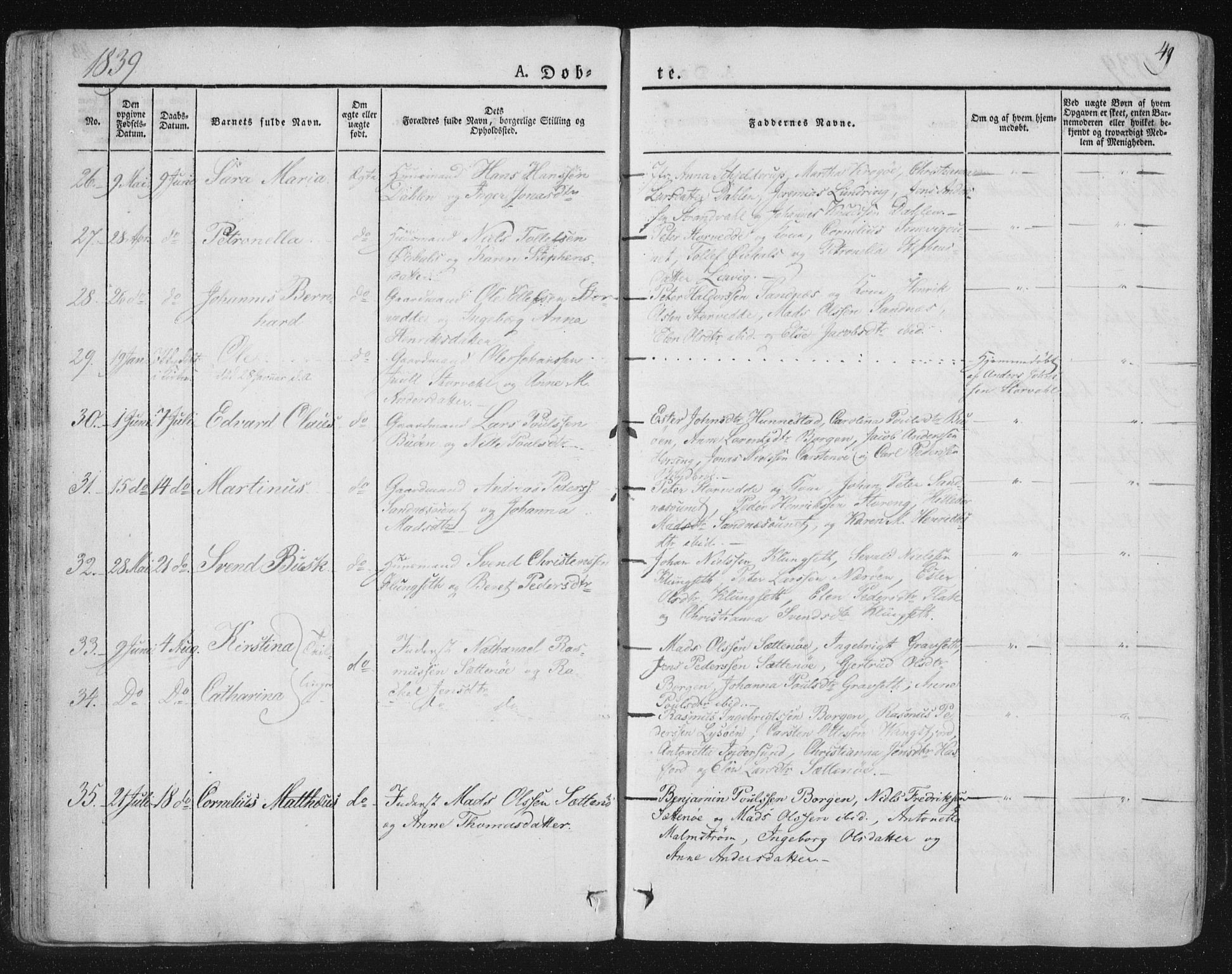 Ministerialprotokoller, klokkerbøker og fødselsregistre - Nord-Trøndelag, AV/SAT-A-1458/784/L0669: Parish register (official) no. 784A04, 1829-1859, p. 49