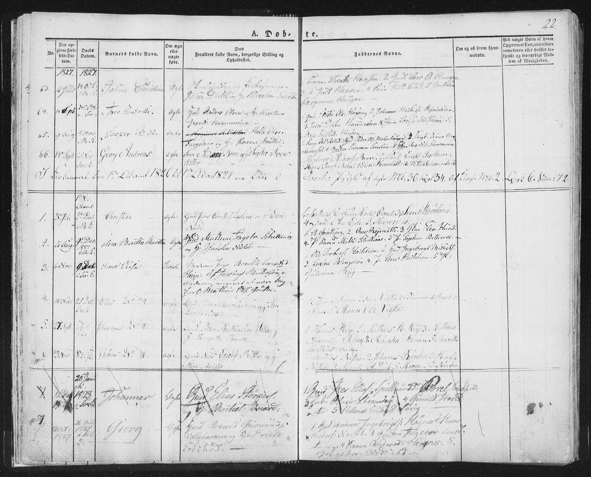 Ministerialprotokoller, klokkerbøker og fødselsregistre - Nord-Trøndelag, SAT/A-1458/764/L0551: Parish register (official) no. 764A07a, 1824-1864, p. 22