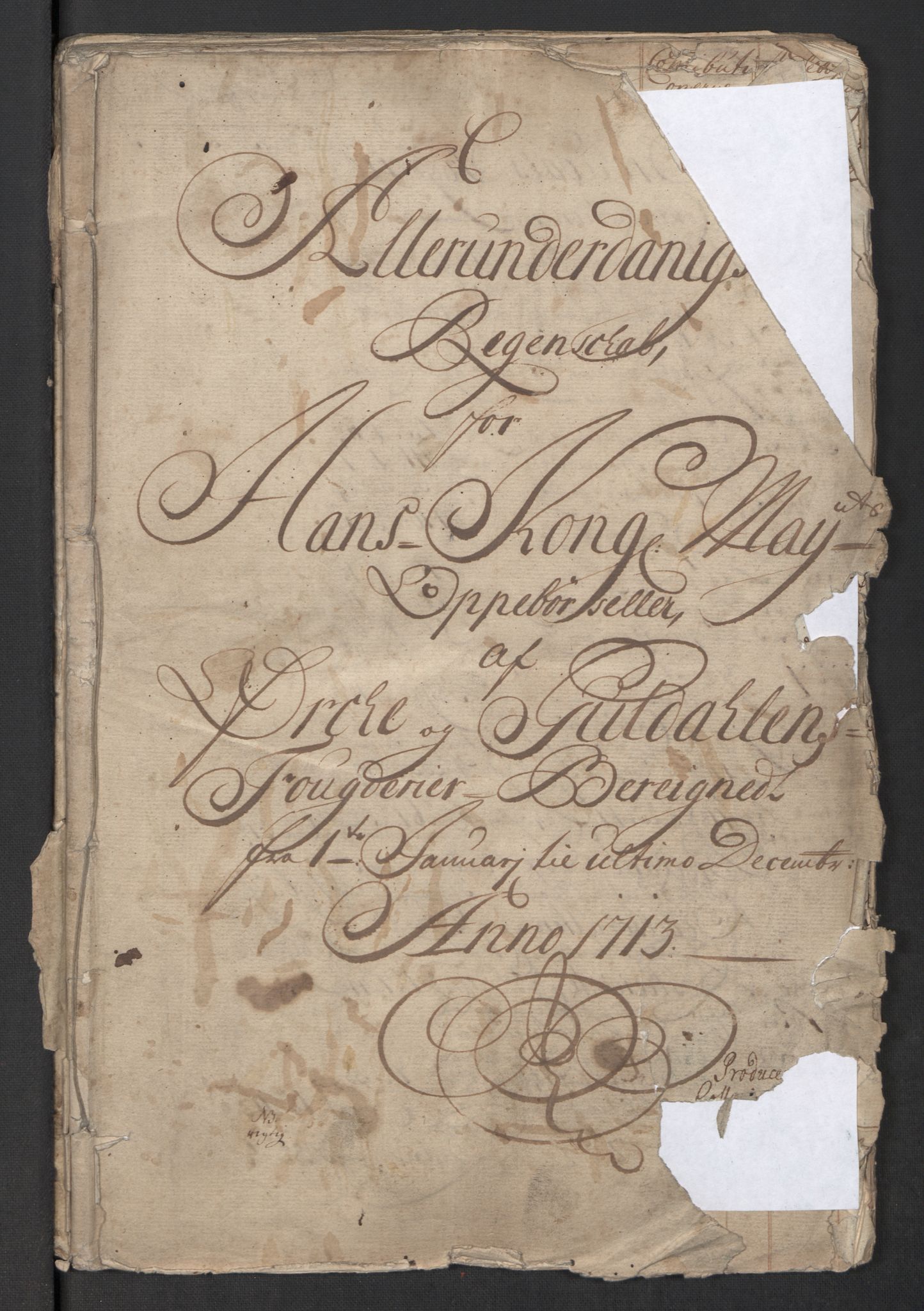 Rentekammeret inntil 1814, Reviderte regnskaper, Fogderegnskap, AV/RA-EA-4092/R60/L3964: Fogderegnskap Orkdal og Gauldal, 1713, p. 4