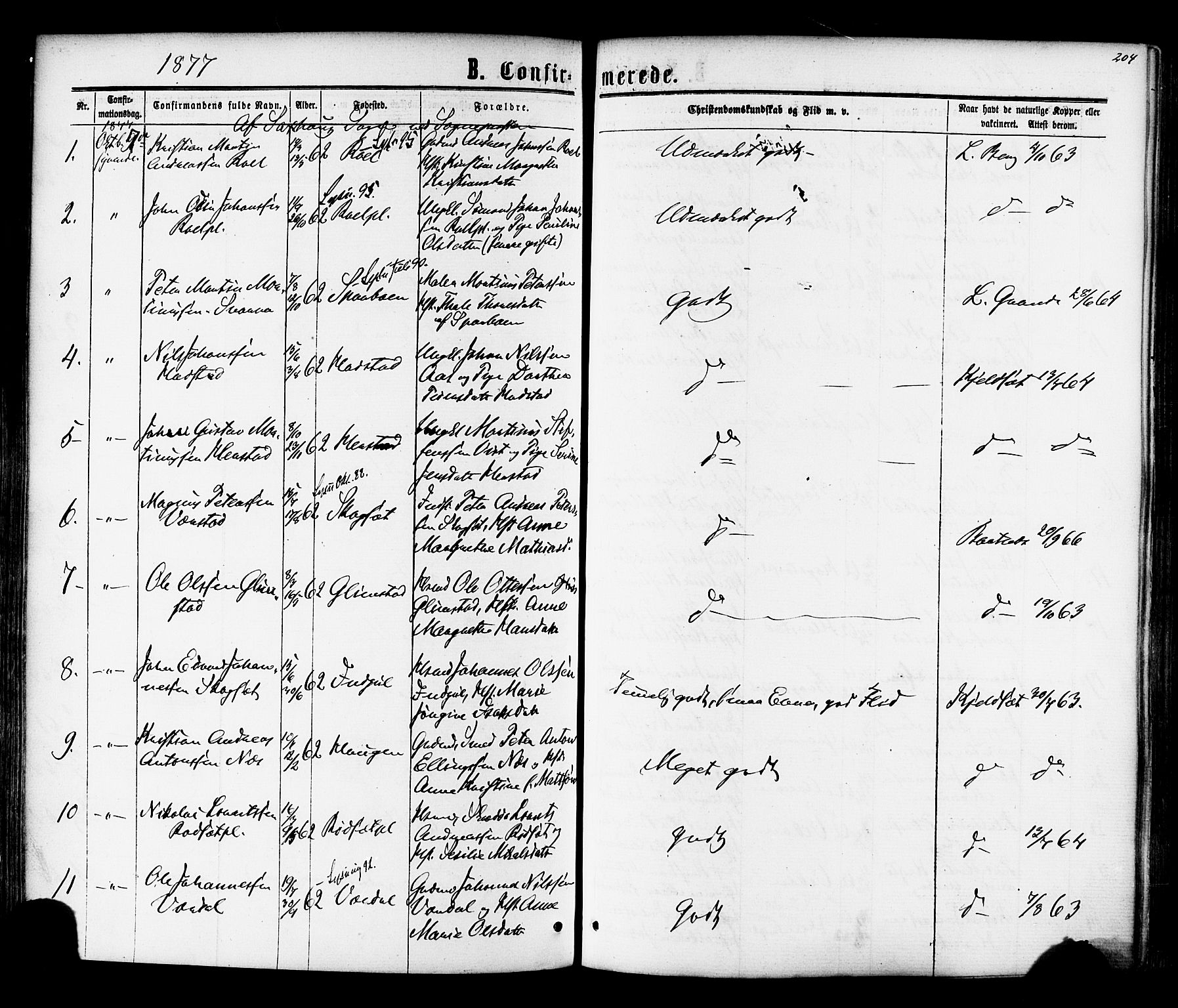Ministerialprotokoller, klokkerbøker og fødselsregistre - Nord-Trøndelag, SAT/A-1458/730/L0284: Parish register (official) no. 730A09, 1866-1878, p. 204