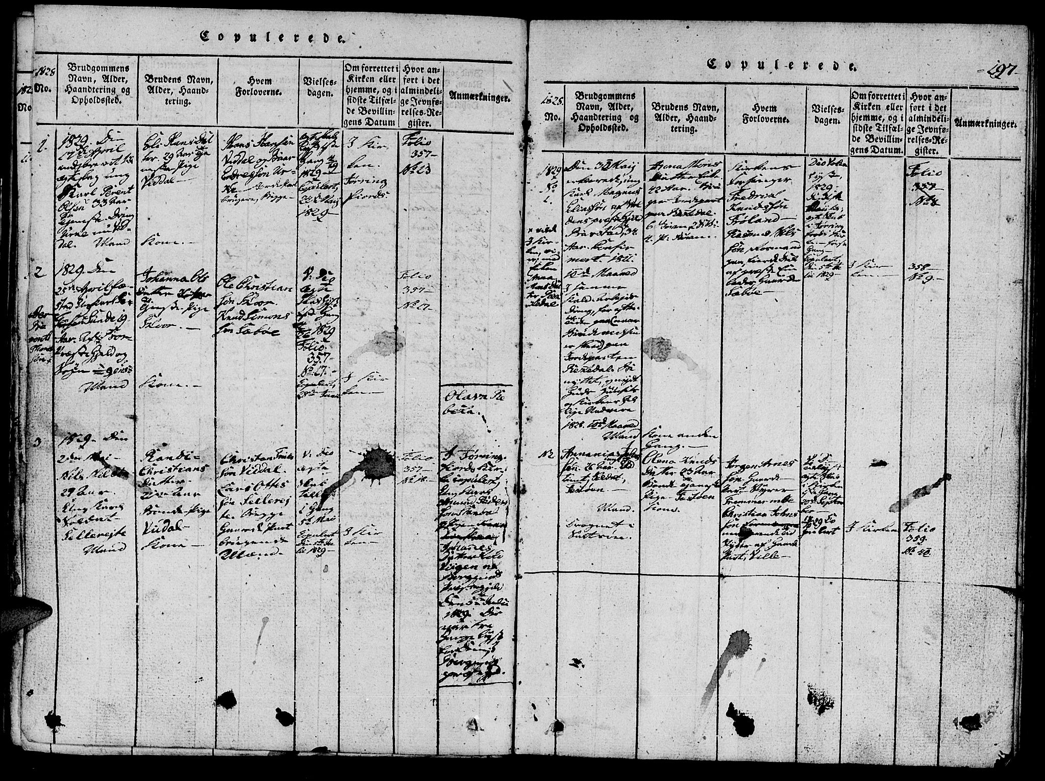 Ministerialprotokoller, klokkerbøker og fødselsregistre - Møre og Romsdal, AV/SAT-A-1454/515/L0207: Parish register (official) no. 515A03, 1819-1829, p. 197