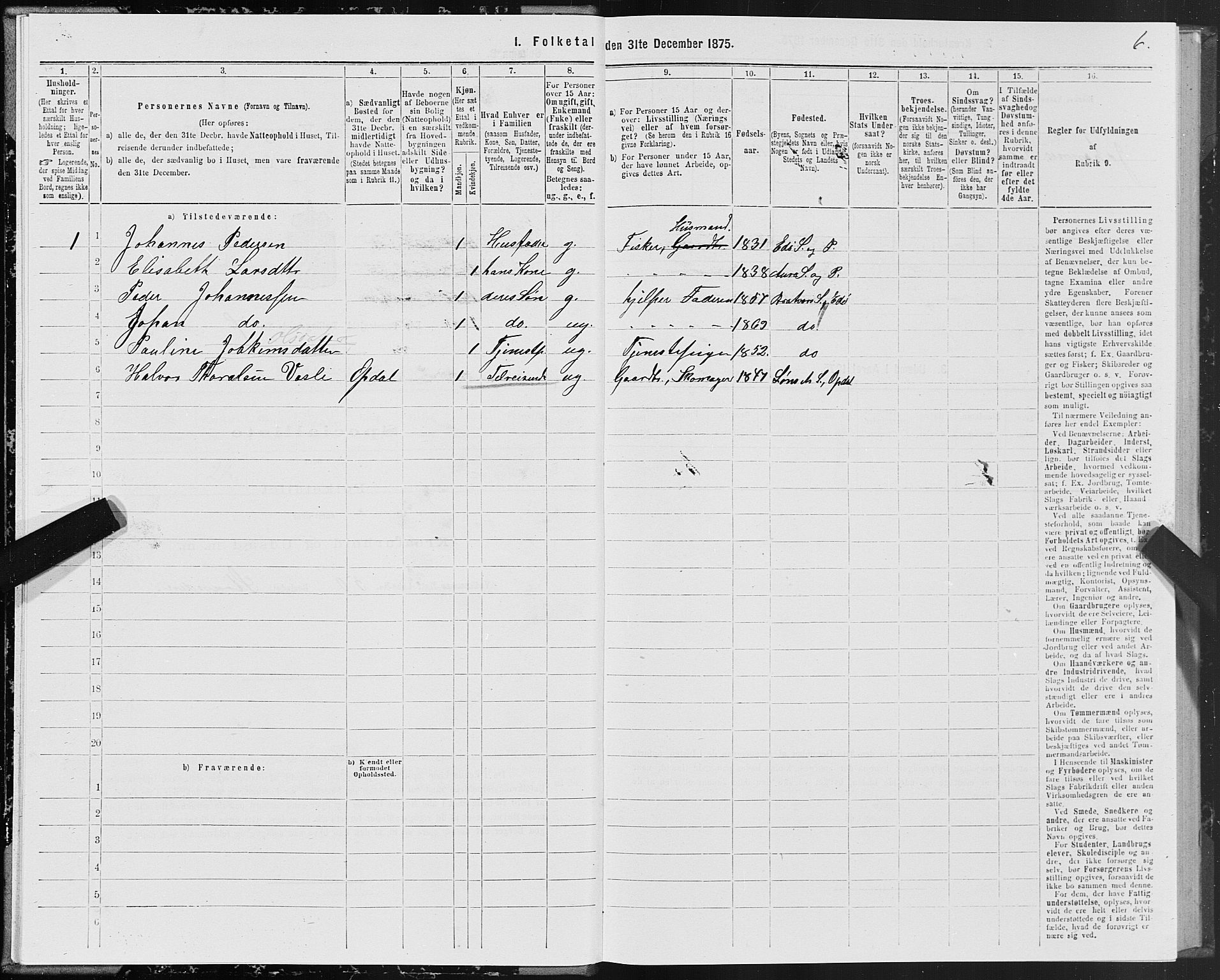 SAT, 1875 census for 1573P Edøy, 1875, p. 3006