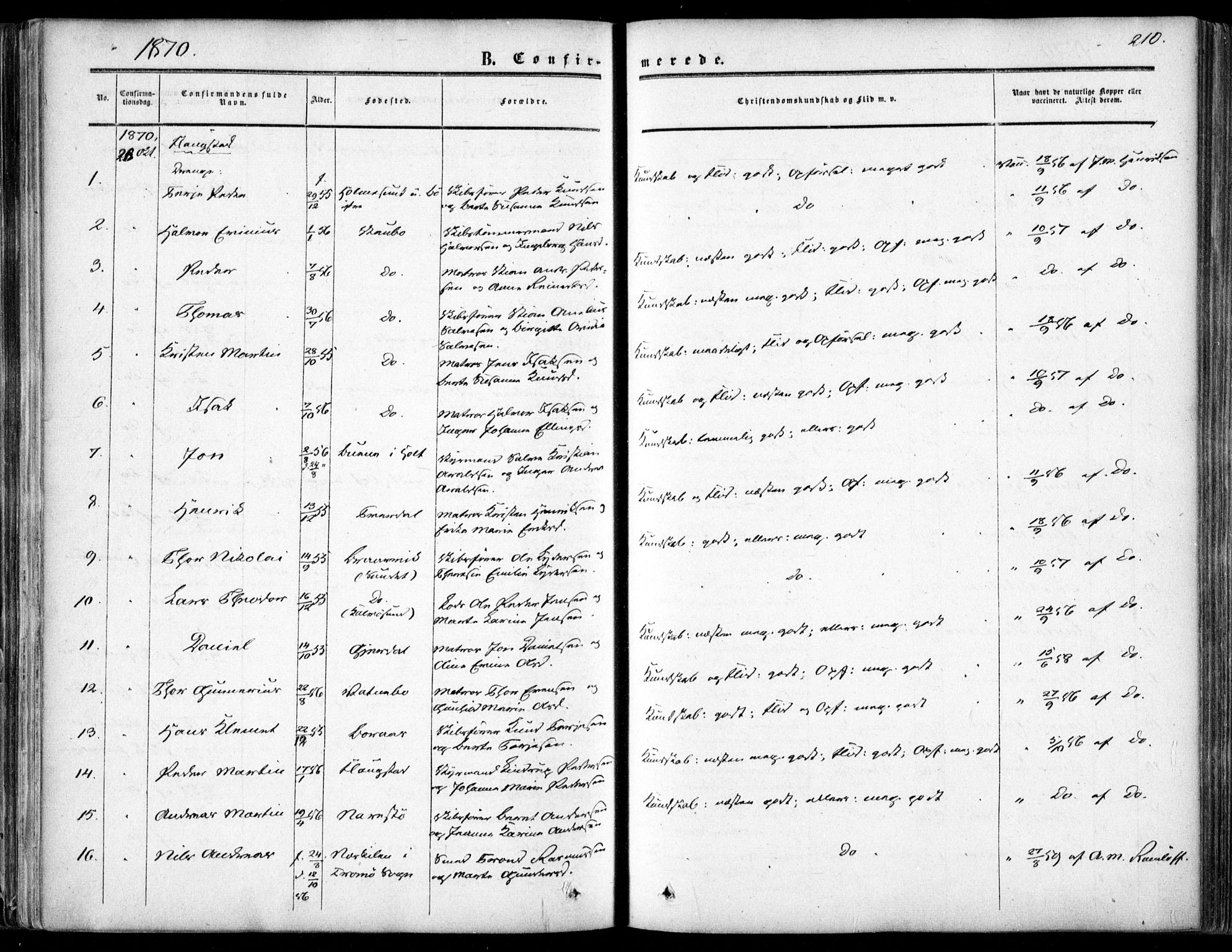 Dypvåg sokneprestkontor, AV/SAK-1111-0007/F/Fa/Faa/L0006: Parish register (official) no. A 6, 1855-1872, p. 210