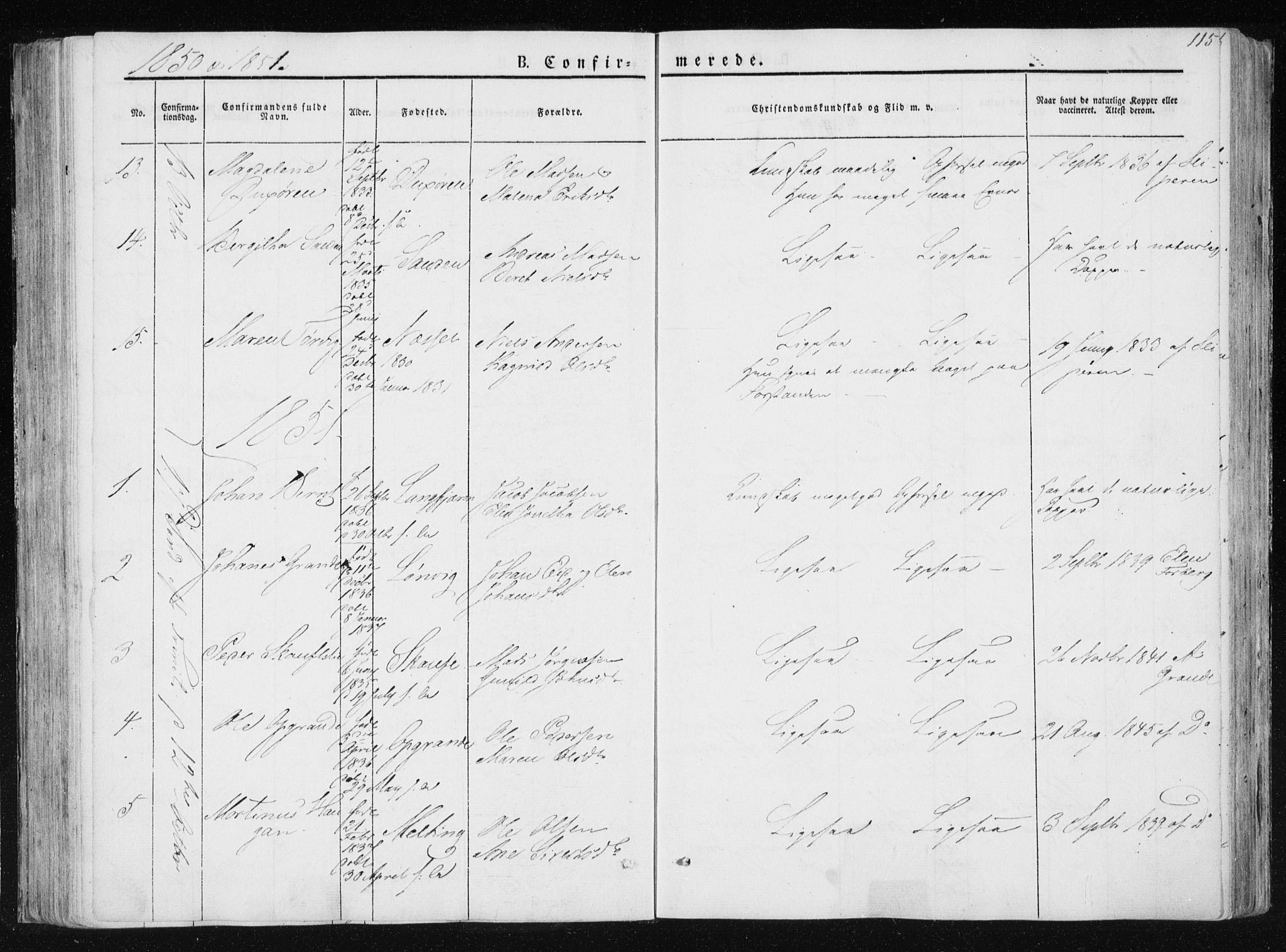 Ministerialprotokoller, klokkerbøker og fødselsregistre - Nord-Trøndelag, SAT/A-1458/733/L0323: Parish register (official) no. 733A02, 1843-1870, p. 115