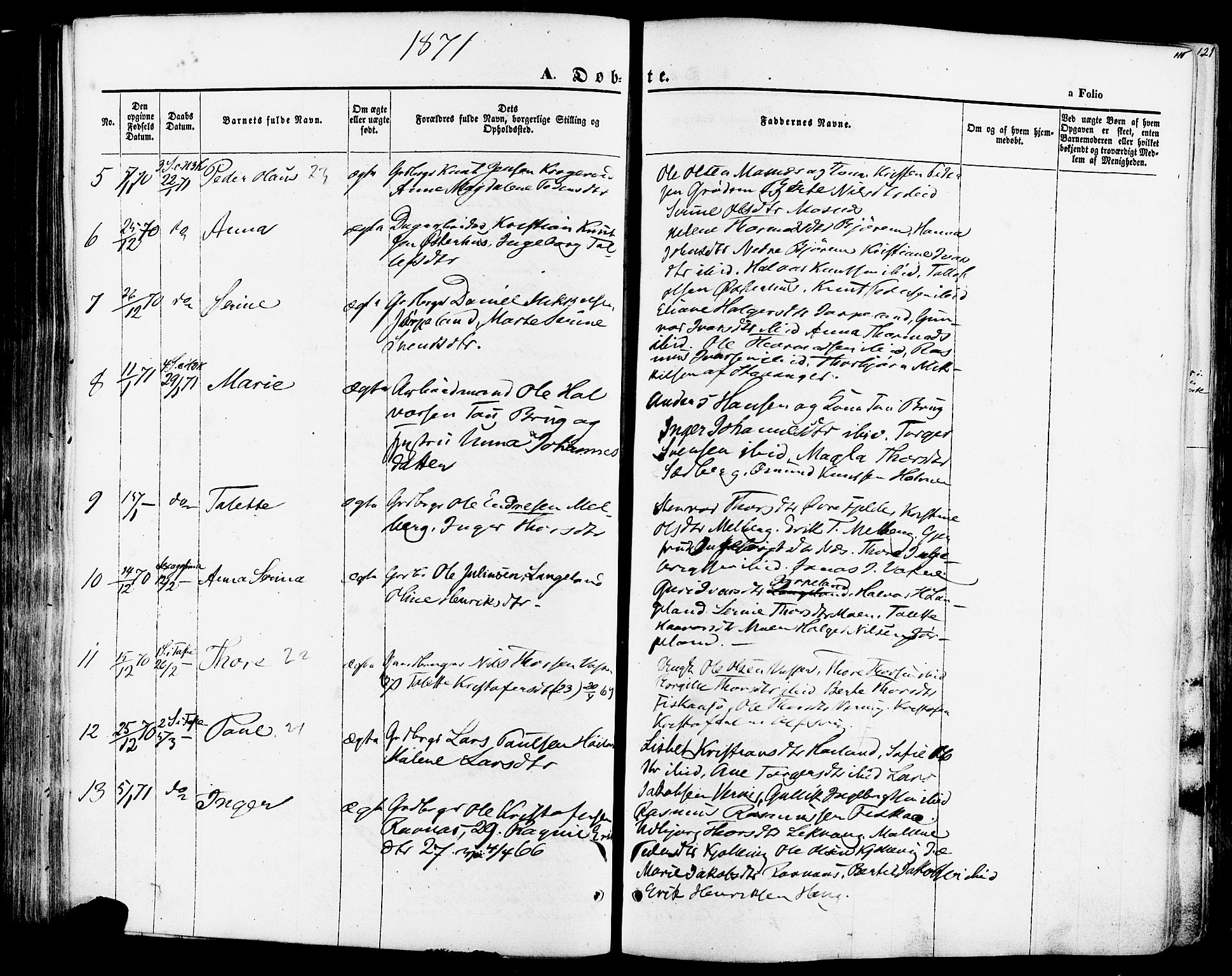 Strand sokneprestkontor, AV/SAST-A-101828/H/Ha/Haa/L0007: Parish register (official) no. A 7, 1855-1881, p. 111