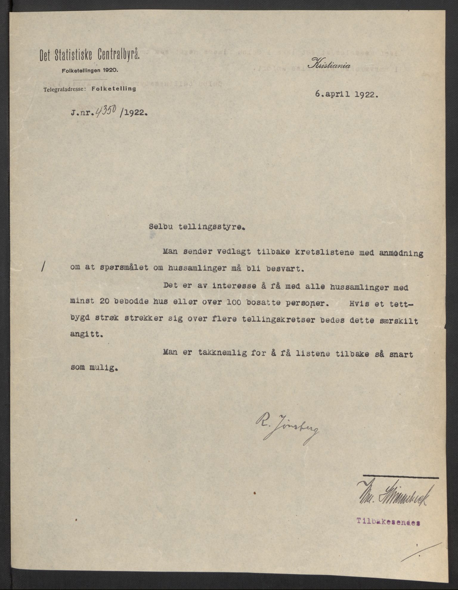 SAT, 1920 census for Selbu, 1920, p. 3