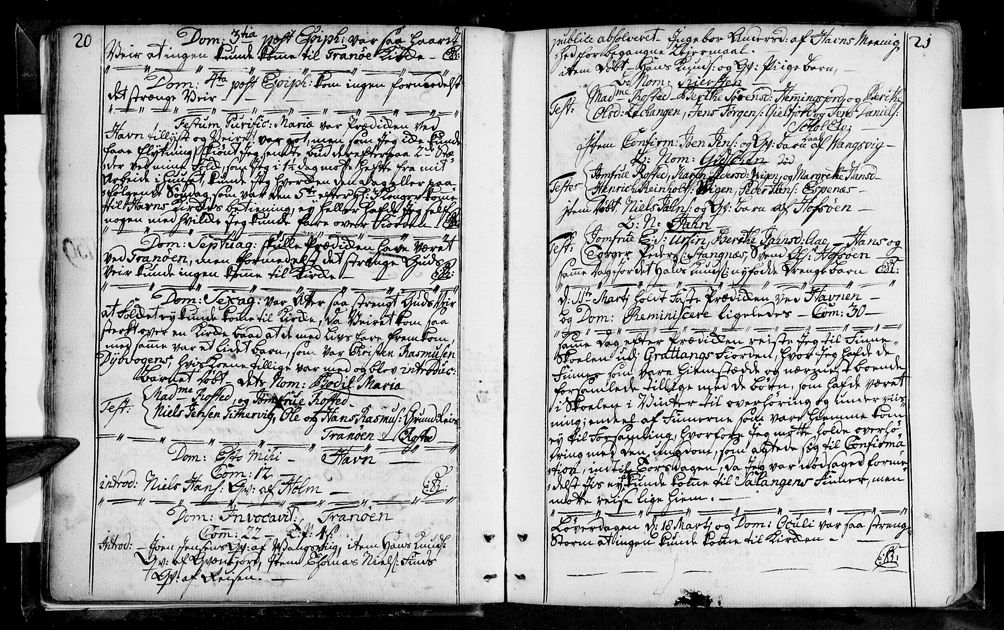 Tranøy sokneprestkontor, SATØ/S-1313/I/Ia/Iaa/L0001kirke: Parish register (official) no. 1, 1757-1773, p. 20-21