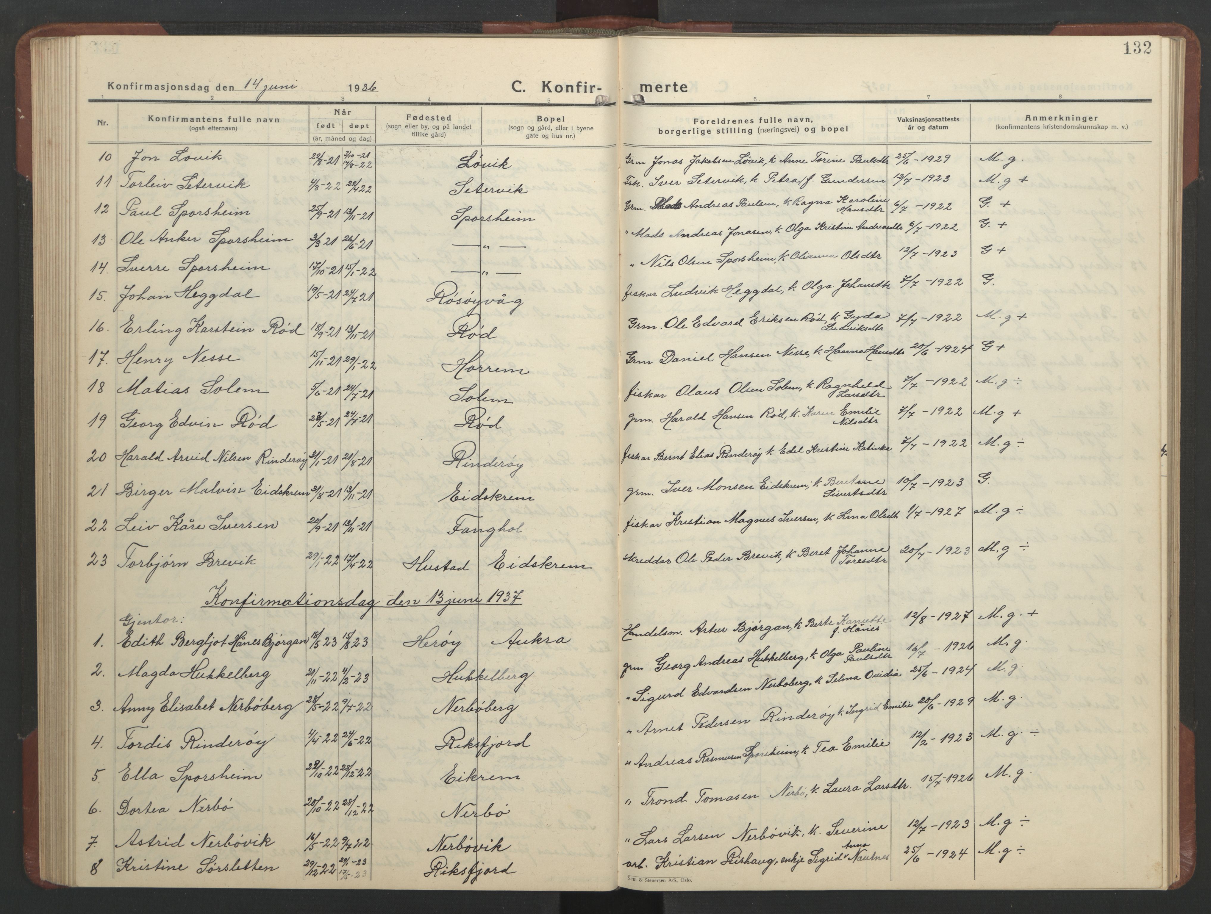 Ministerialprotokoller, klokkerbøker og fødselsregistre - Møre og Romsdal, AV/SAT-A-1454/560/L0726: Parish register (copy) no. 560C03, 1928-1952, p. 132