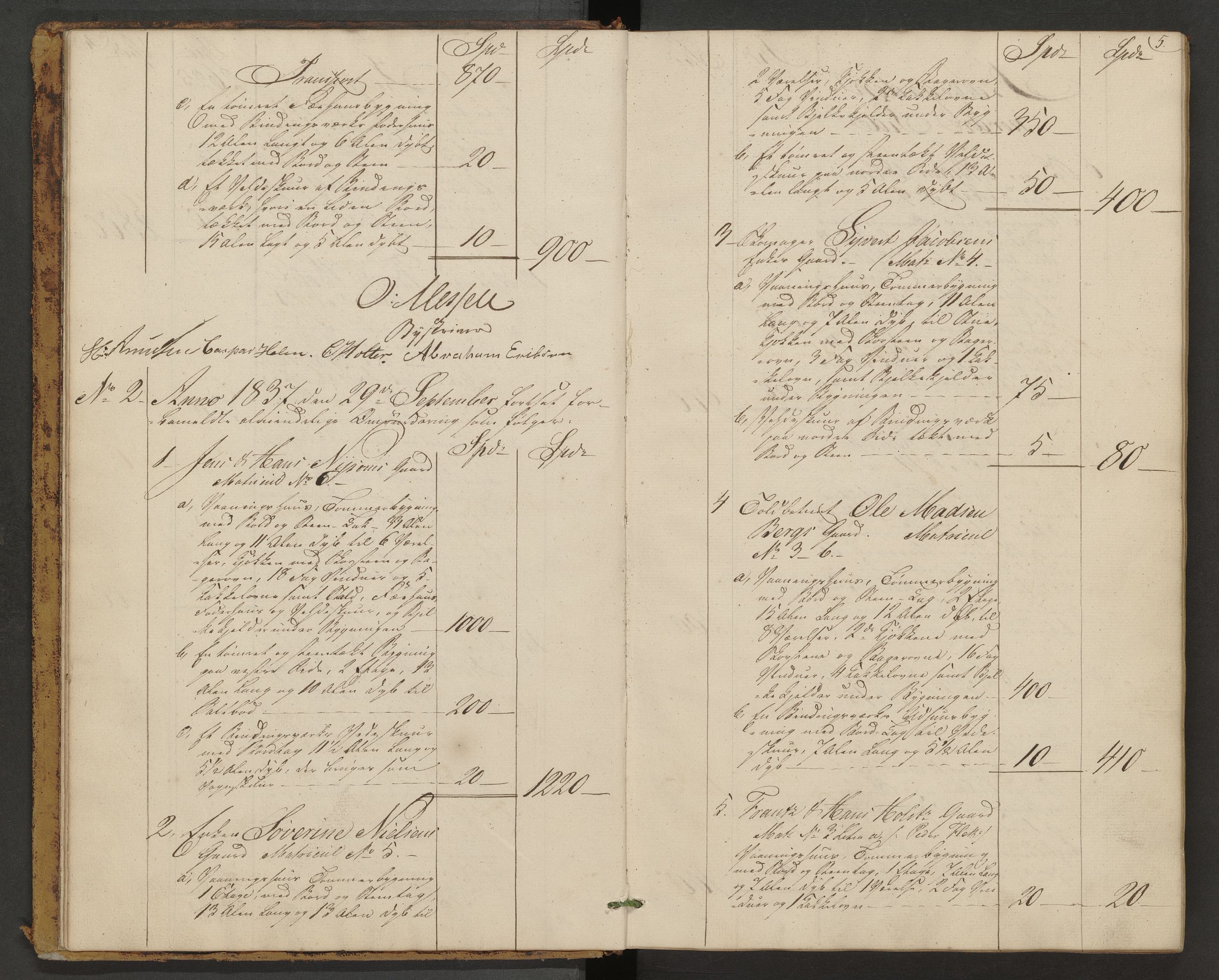 Holmestrand magistrat, AV/SAKO-A-849/F/Fc/L0005: Branntakstprotokoll, 1837-1846
