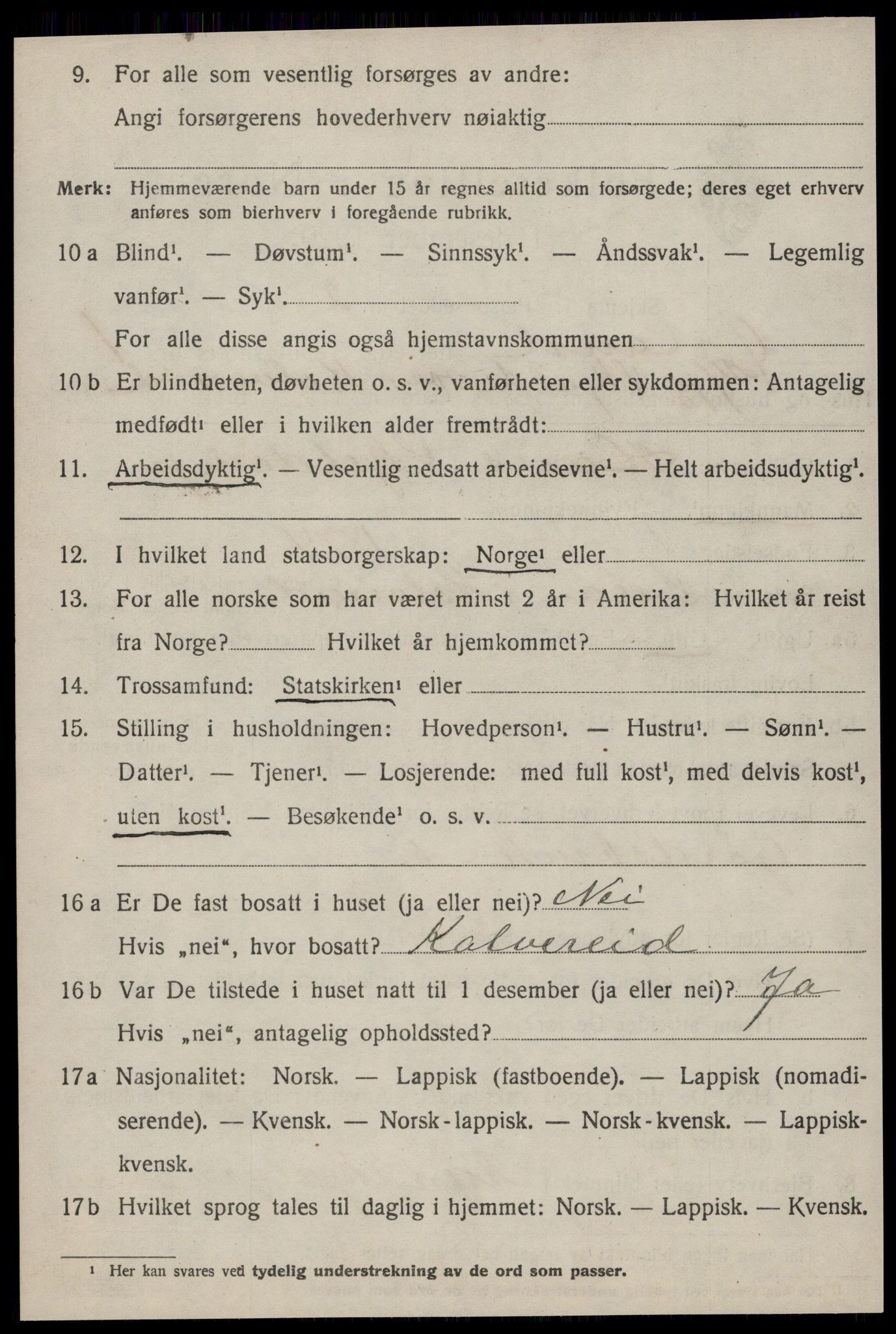 SAT, 1920 census for Ørland, 1920, p. 2220