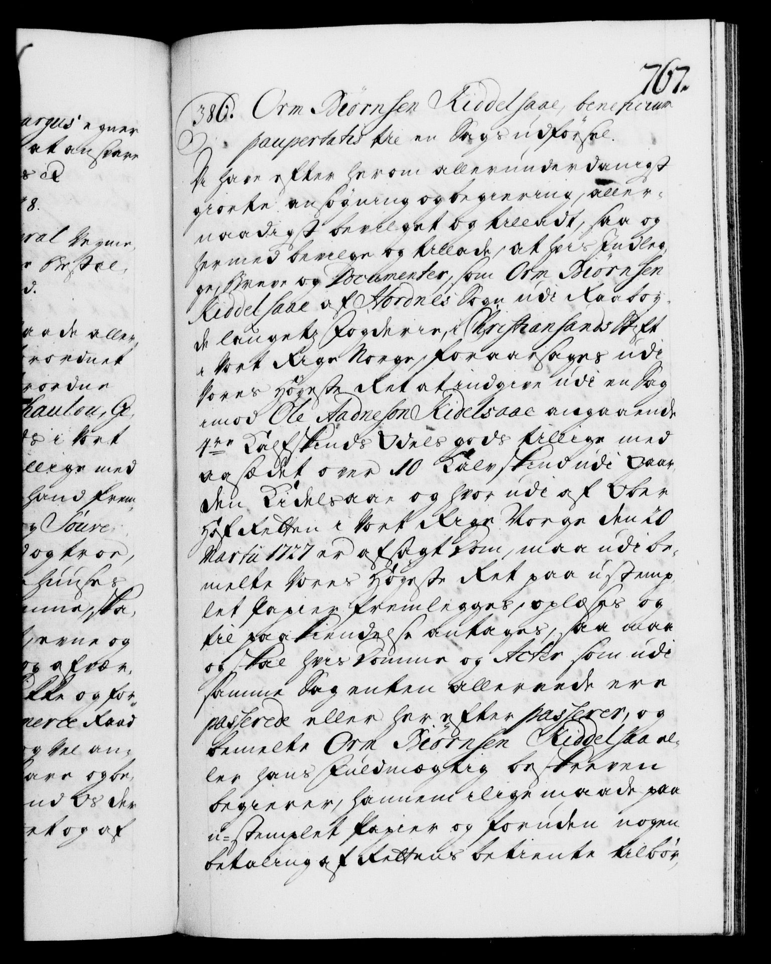 Danske Kanselli 1572-1799, AV/RA-EA-3023/F/Fc/Fca/Fcaa/L0025: Norske registre, 1726-1728, p. 767a