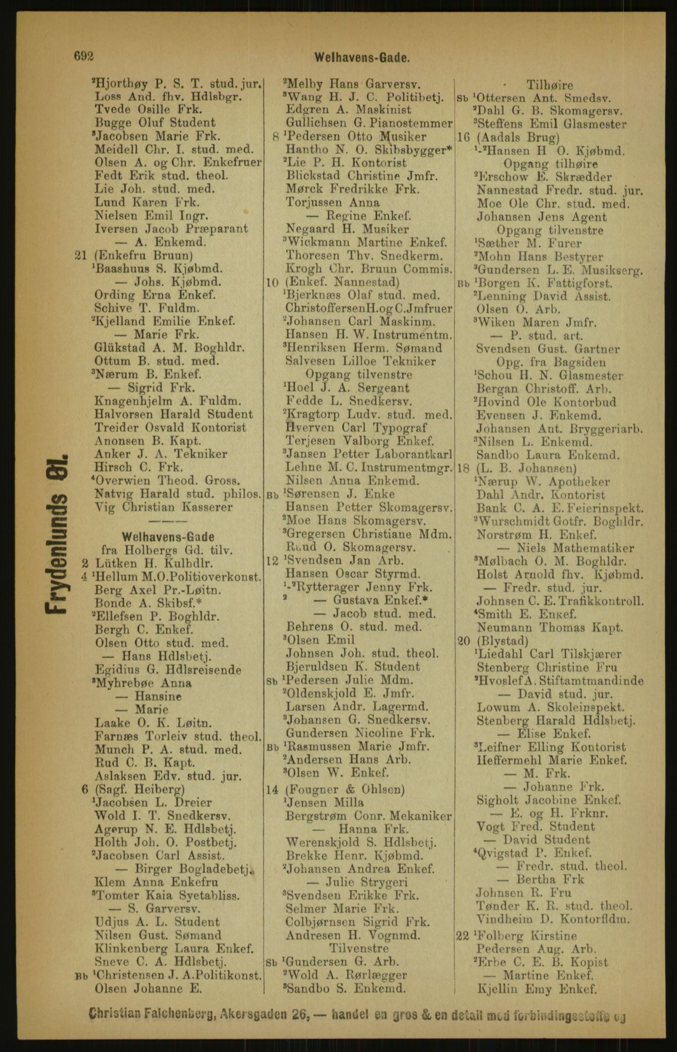 Kristiania/Oslo adressebok, PUBL/-, 1891, p. 692