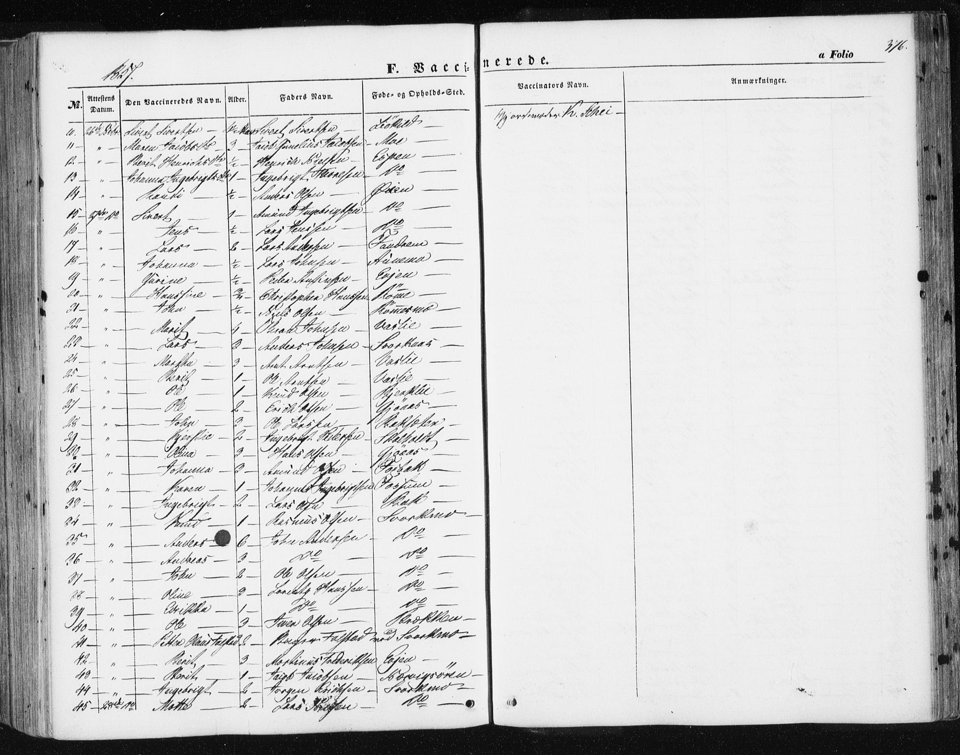 Ministerialprotokoller, klokkerbøker og fødselsregistre - Sør-Trøndelag, AV/SAT-A-1456/668/L0806: Parish register (official) no. 668A06, 1854-1869, p. 376