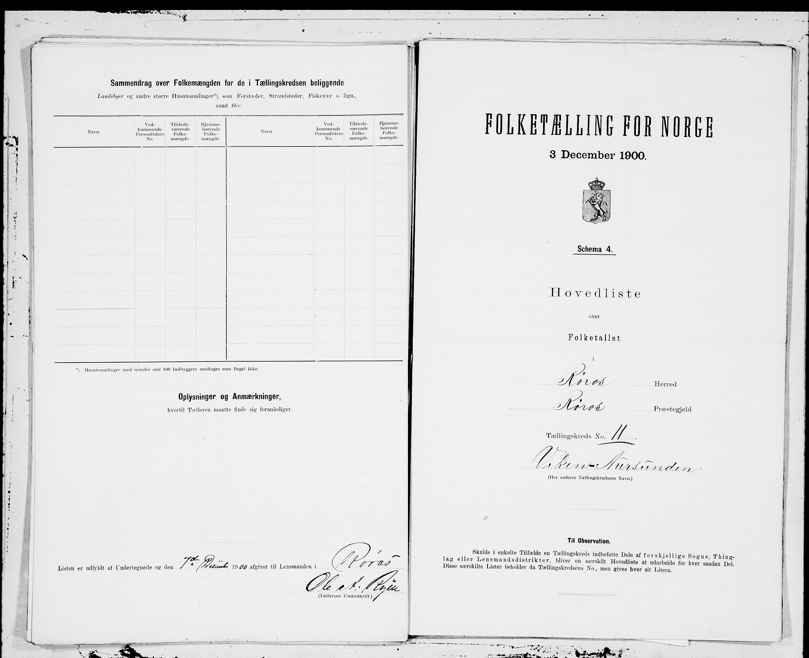 SAT, 1900 census for Røros, 1900, p. 24