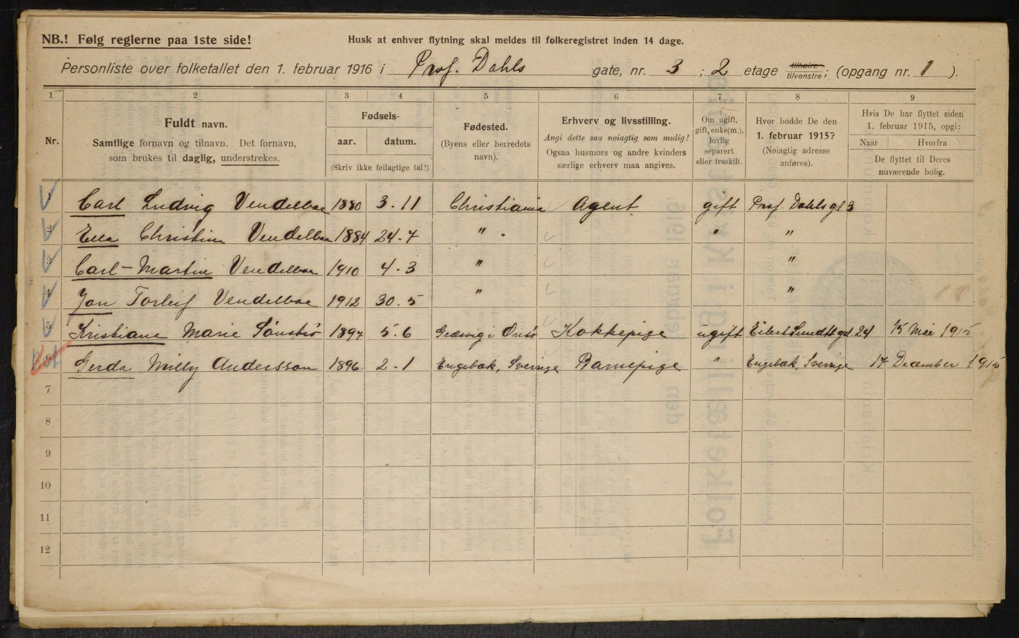 OBA, Municipal Census 1916 for Kristiania, 1916, p. 83631